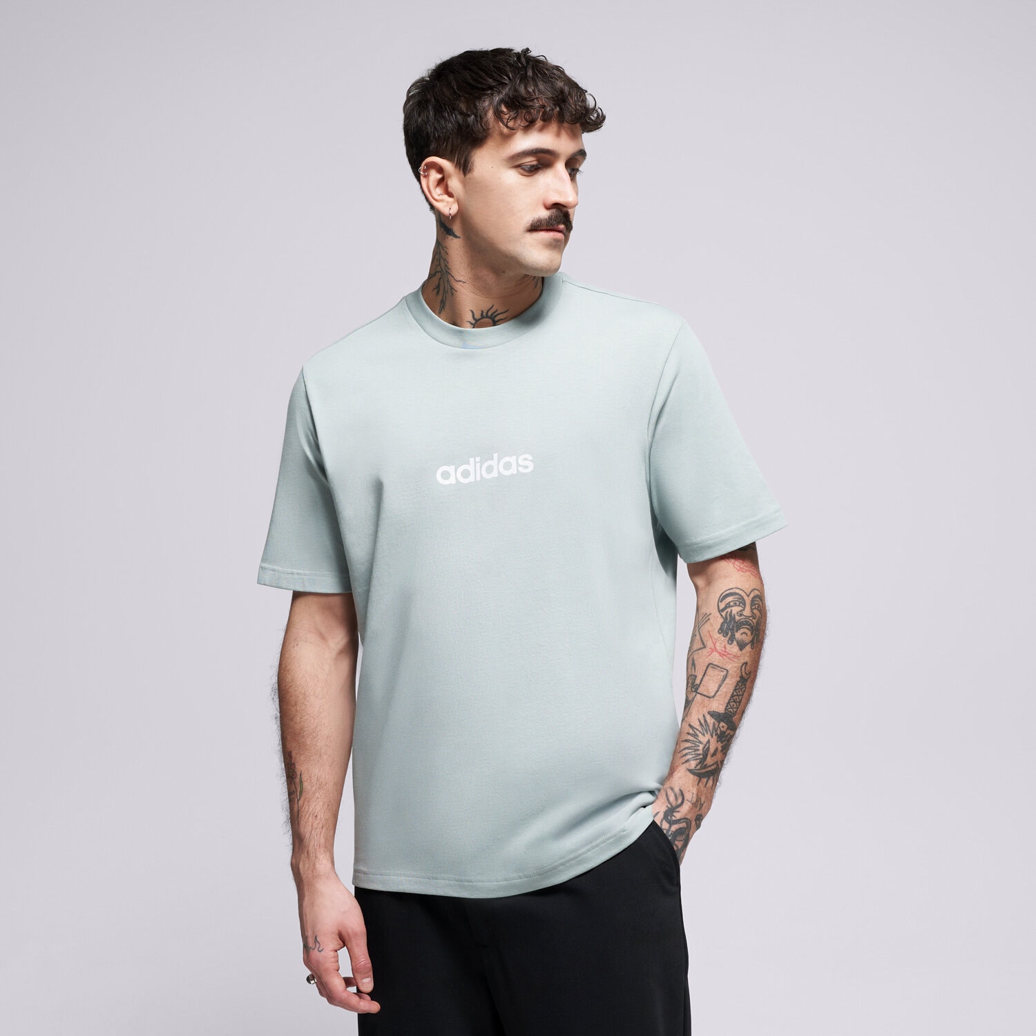 pánské tričko ADIDAS TRIČKO M LIN SJ T KC0882 MODRÁ