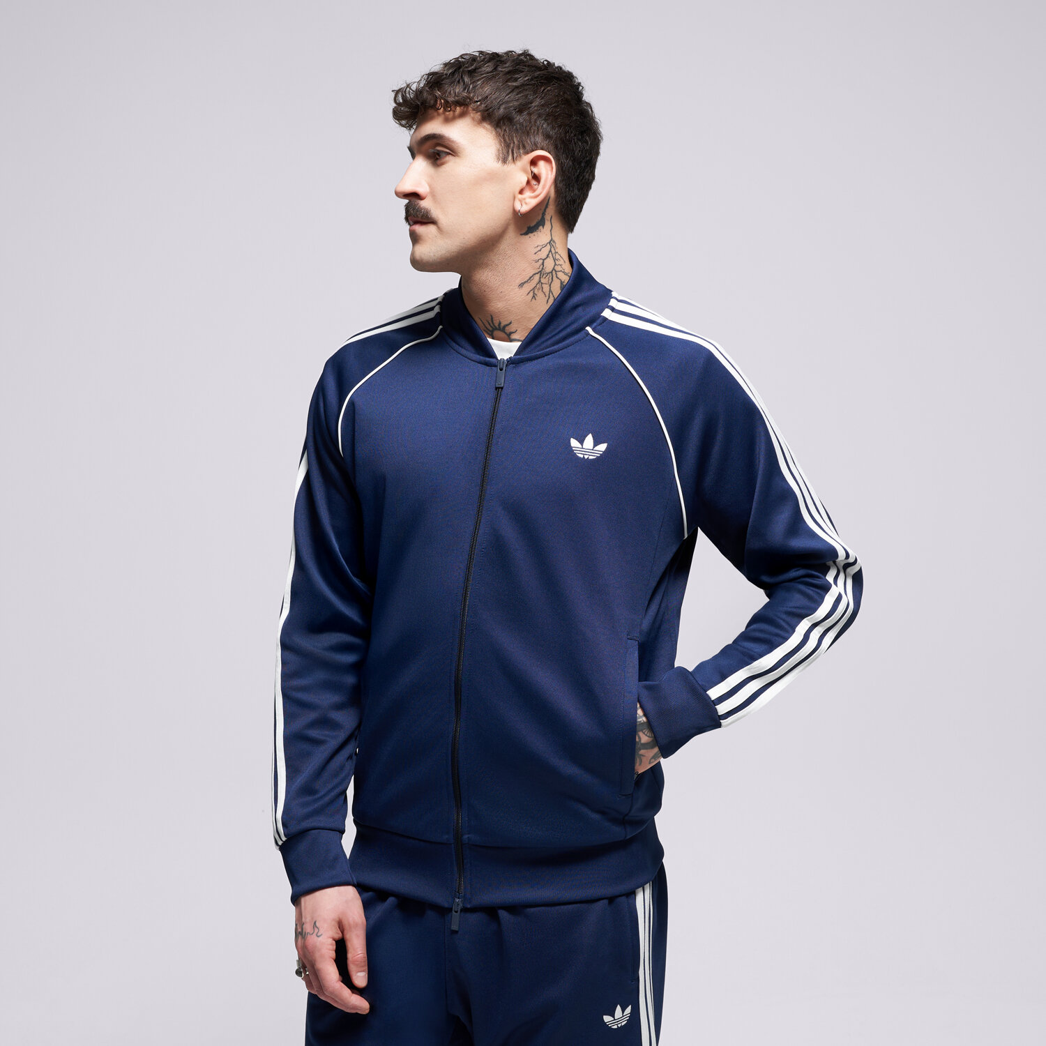 pánská mikina ADIDAS MIKINA ROZEPÍNACÍ SST TT KE3511 TMAVOMODRÁ