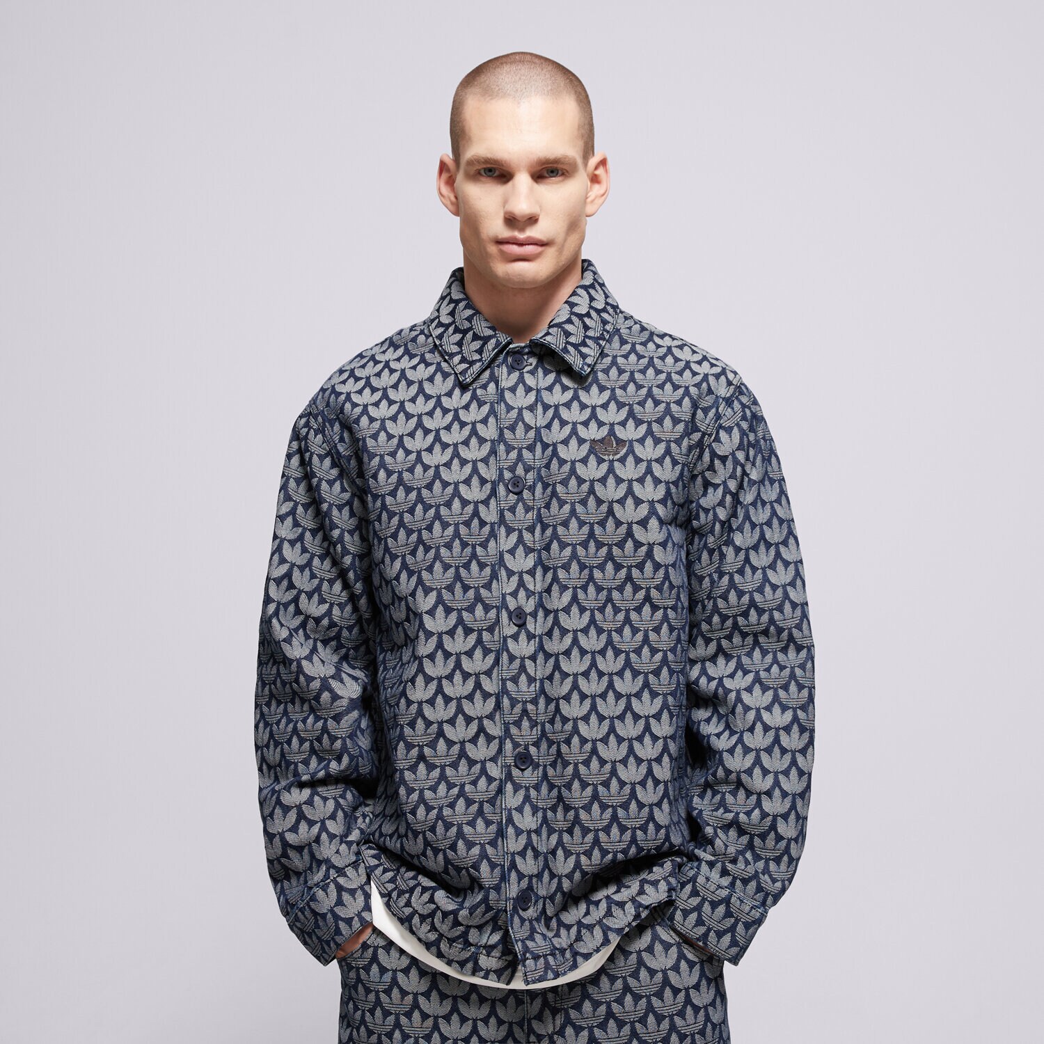 Přechodná bunda pánská (podzimní, jarní) ADIDAS BUNDA MONOGRAM SHI KD0397 MODRÁ