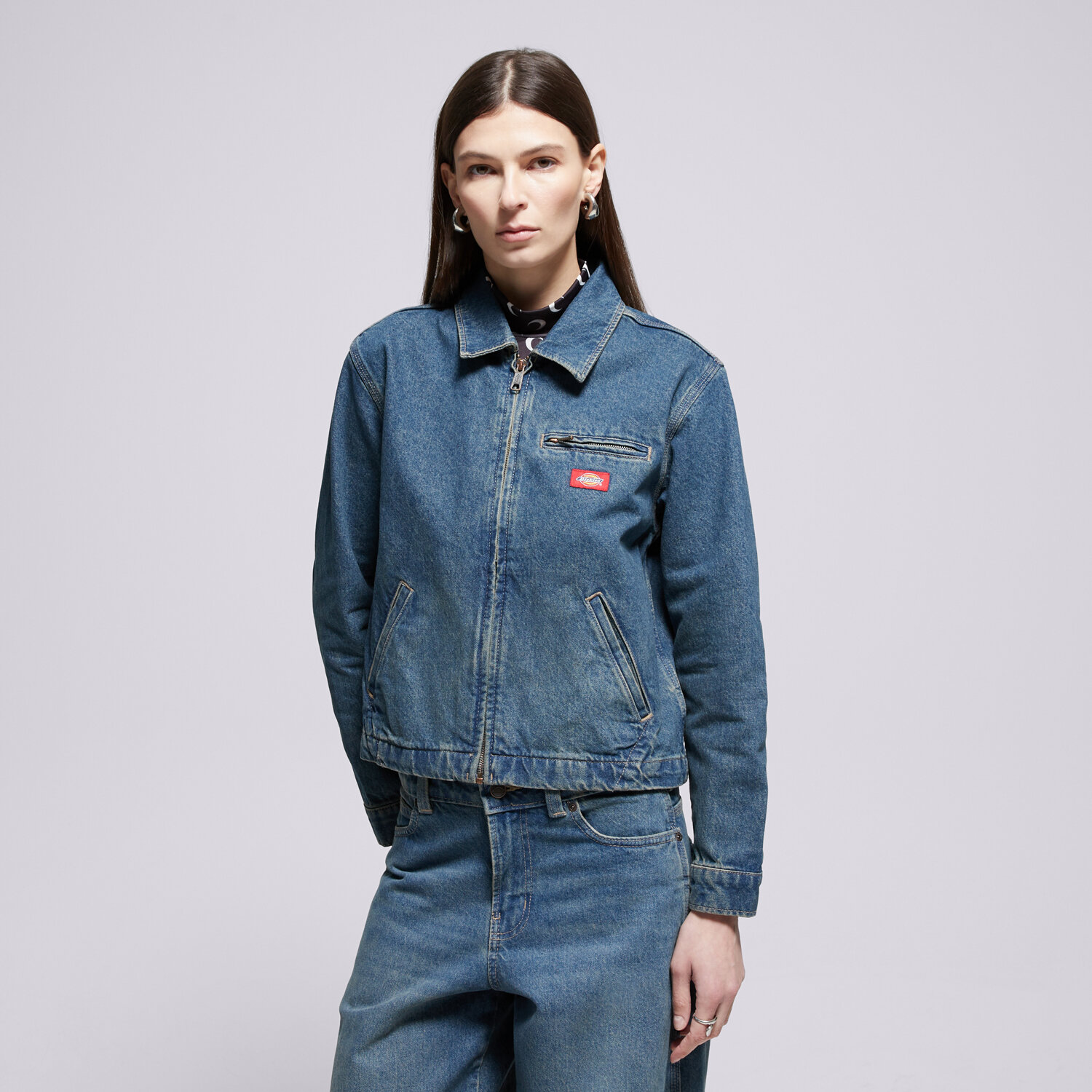 Přechodná bunda dámská (podzimní, jarní) DICKIES DENIM PAINTER JACKET W  DK0A883EL231 MODRÁ