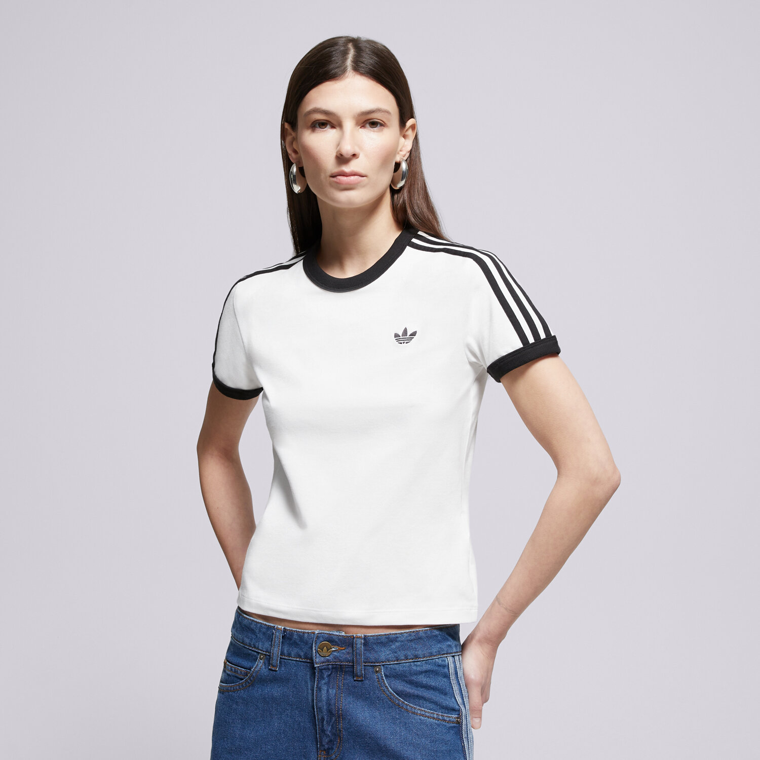 dámské tričko ADIDAS TRIČKO 3S TEE SLIM KD3683 BÍLÁ