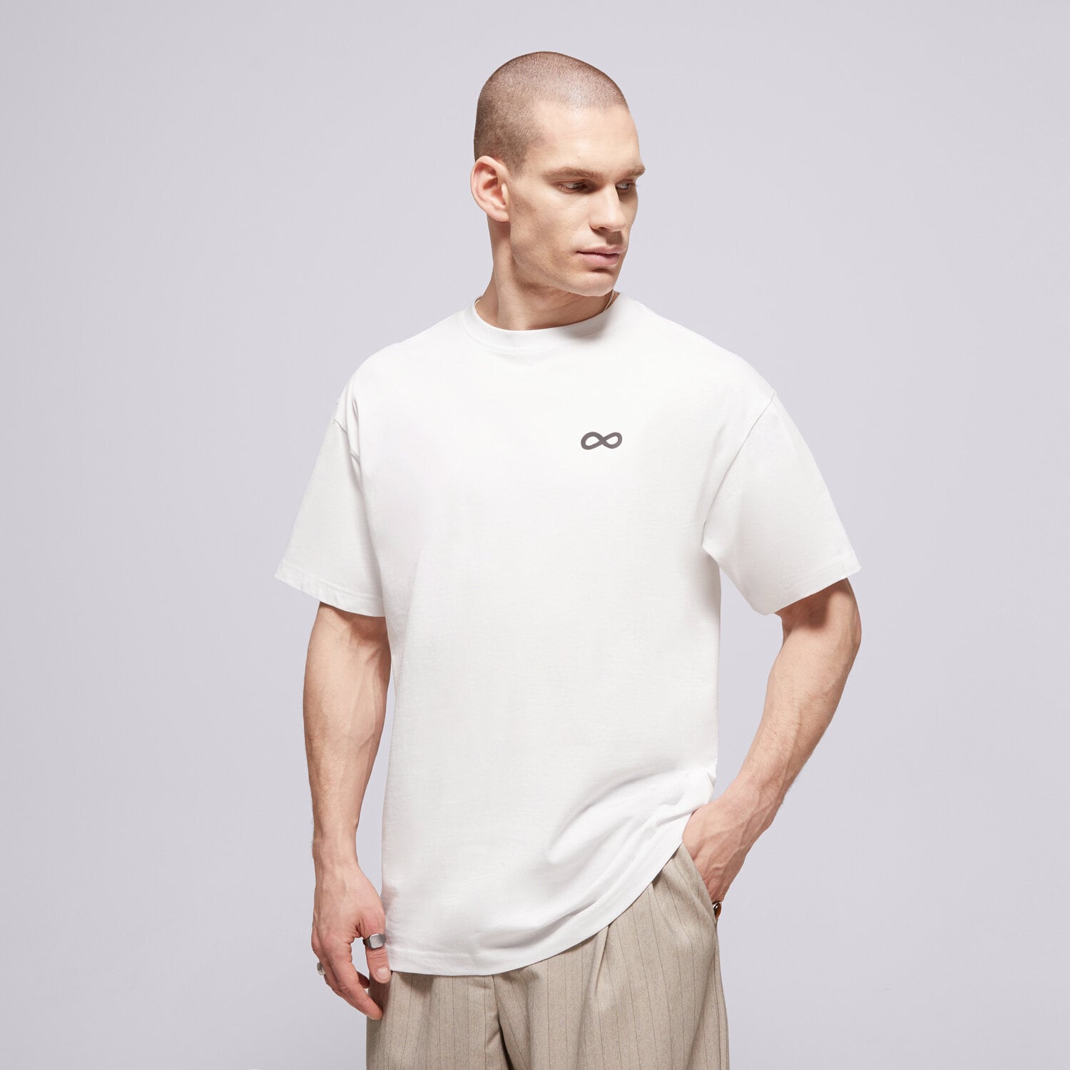 pánské tričko PROSTO TRIČKO BIG LOG INFINITY WHITE KL261MTEE1031 BÍLÁ