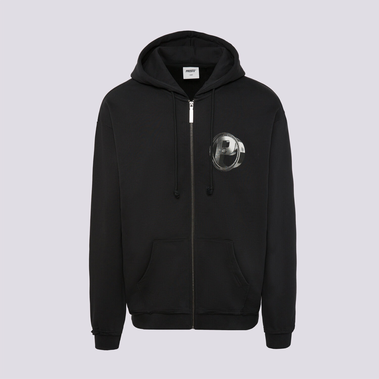pánská mikina PROSTO MIKINA ROZEPÍNACÍ S KAPUCÍ ZIP HOODIE P RIM BLACK KL261MSWE2122 ČERNÁ