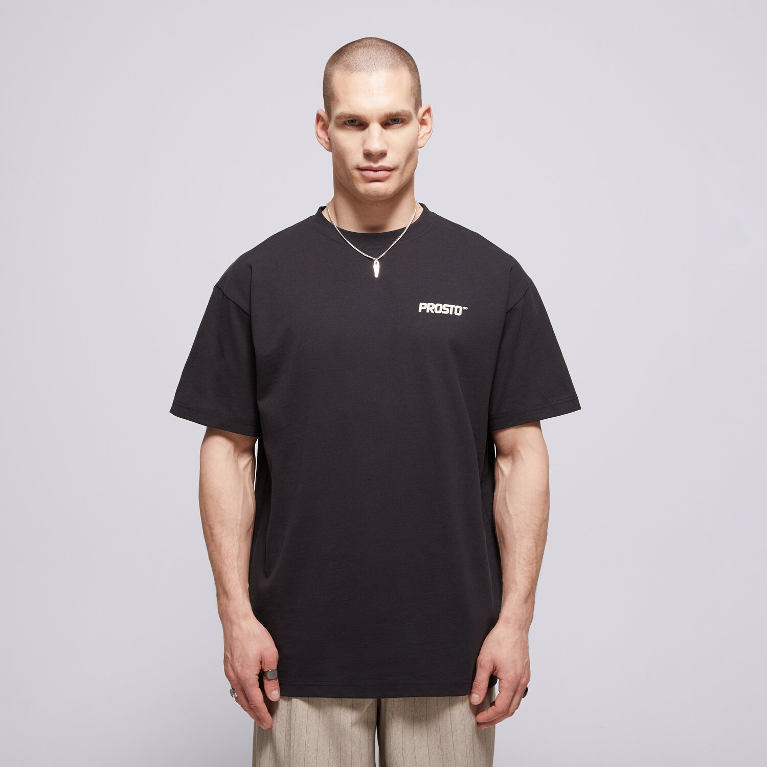 pánské tričko PROSTO TRIČKO WEAR THE STREET BLACK KL261MTEE1182 ČERNÁ