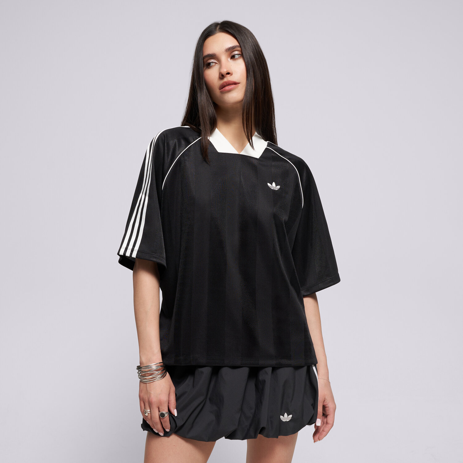 dámské tričko ADIDAS TRIČKO 3S JAQUARD TEE KD2904 ČERNÁ