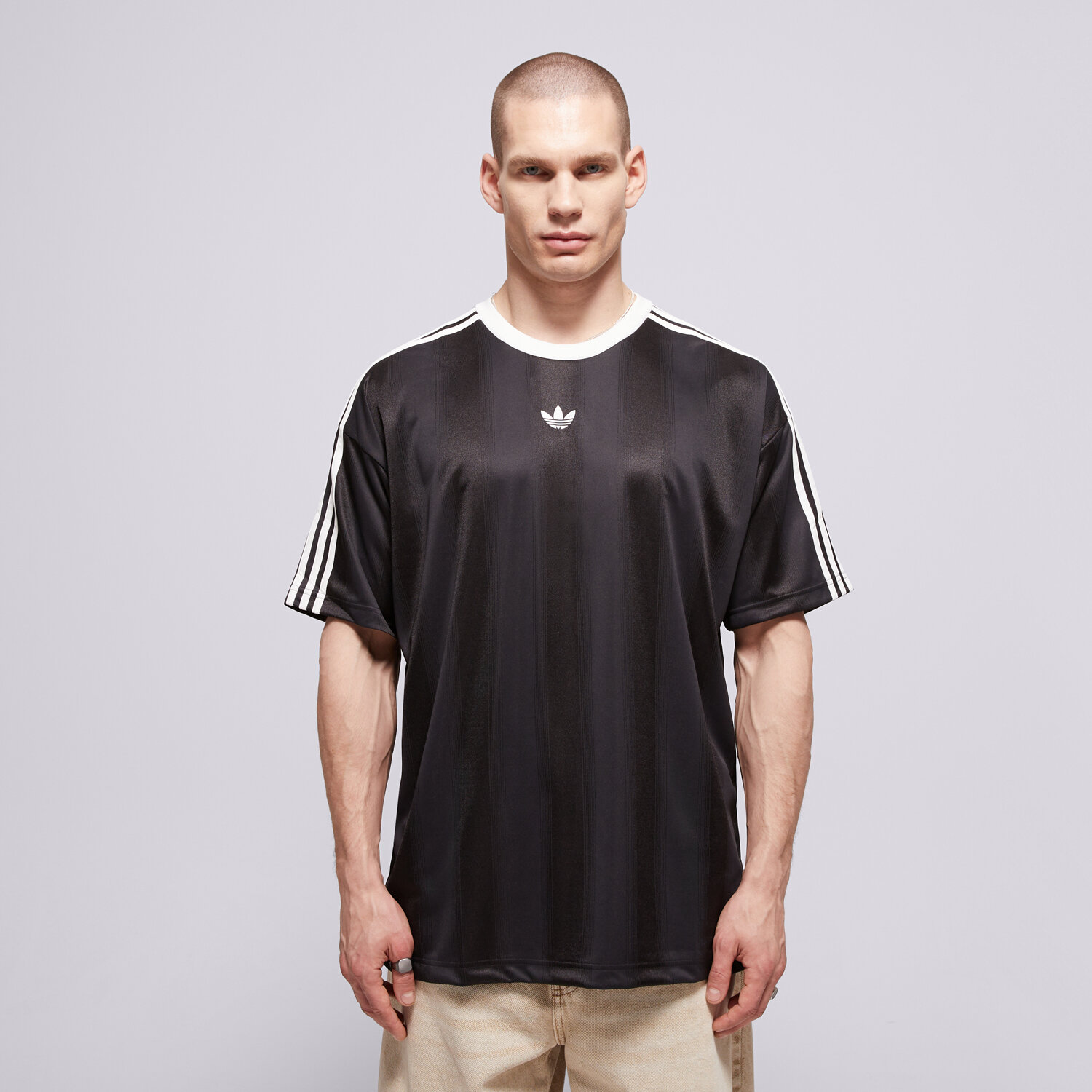 pánské tričko ADIDAS TRIČKO JACQUARD JERSEY KD5830 ČERNÁ