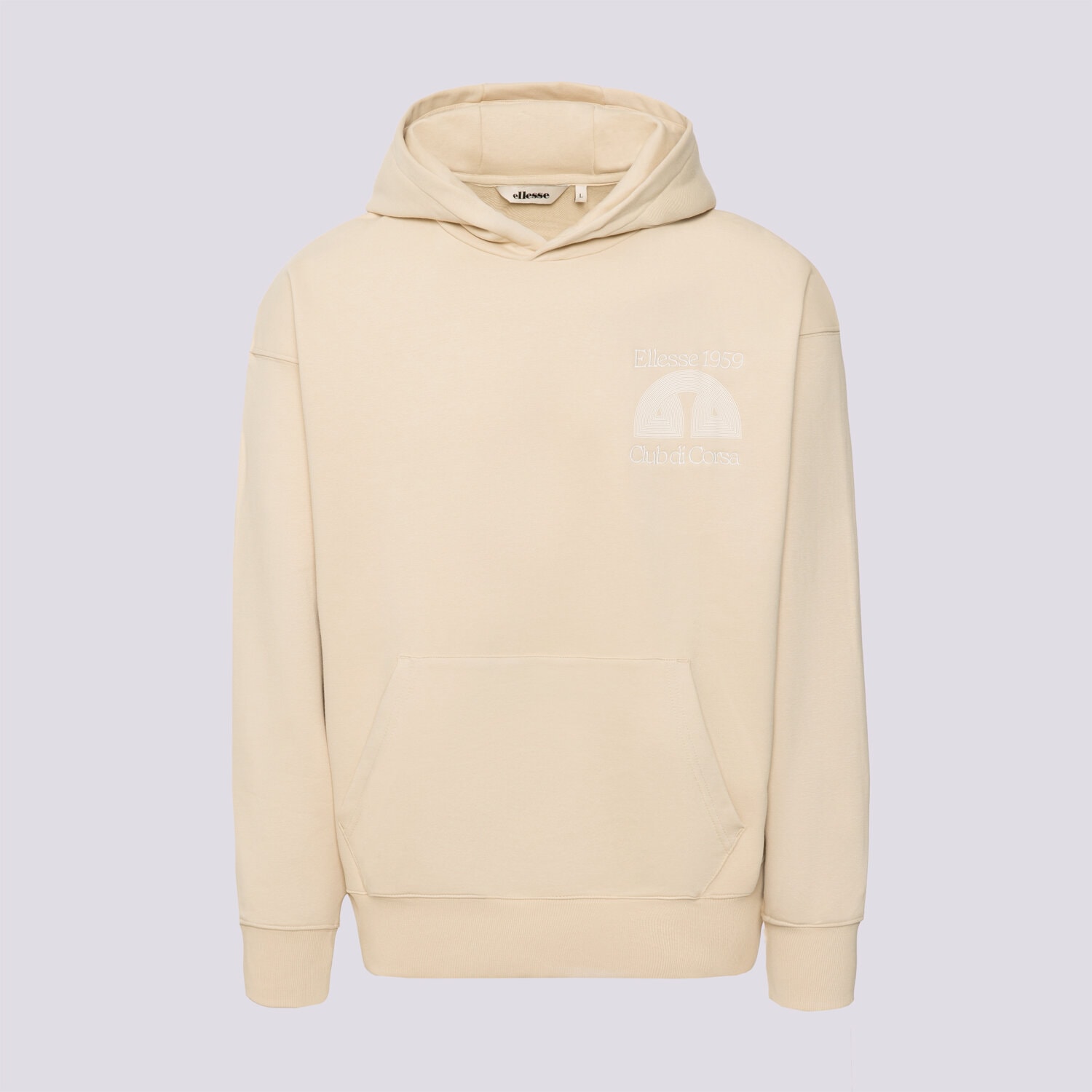 pánská mikina ELLESSE MIKINA S KAPUCÍ CLUB DI CORSA HOODIE SHB23148129 BÉŽOVÁ