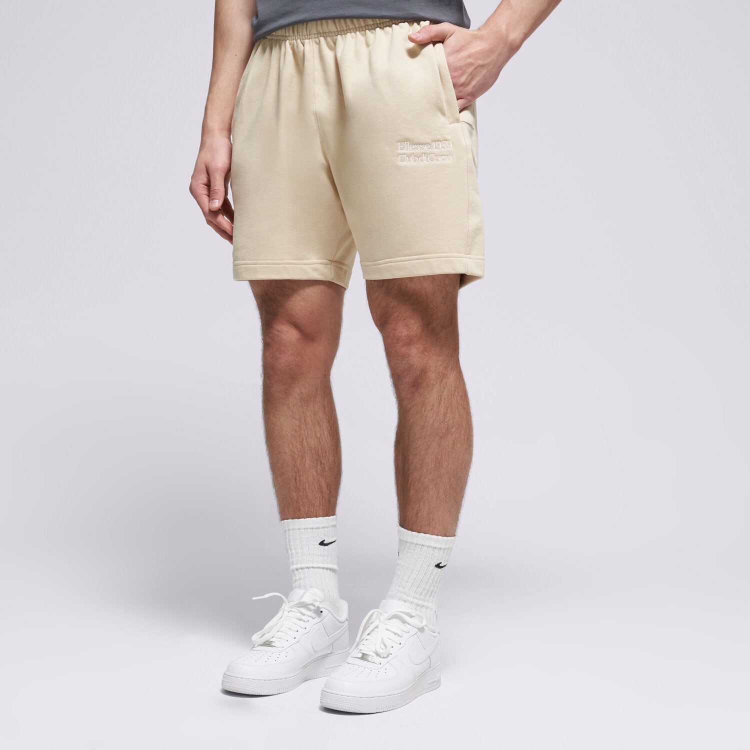 pánské kraťasy ELLESSE ŠORTKY  CLUB DI CORSA SHORT SHD23967129 BÉŽOVÁ
