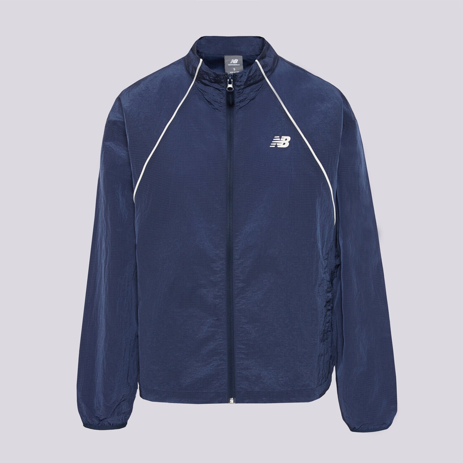 Přechodná bunda dámská (podzimní, jarní) NEW BALANCE BUNDA SPORT LEGACY JACKET WJ6113KSNNY TMAVOMODRÁ