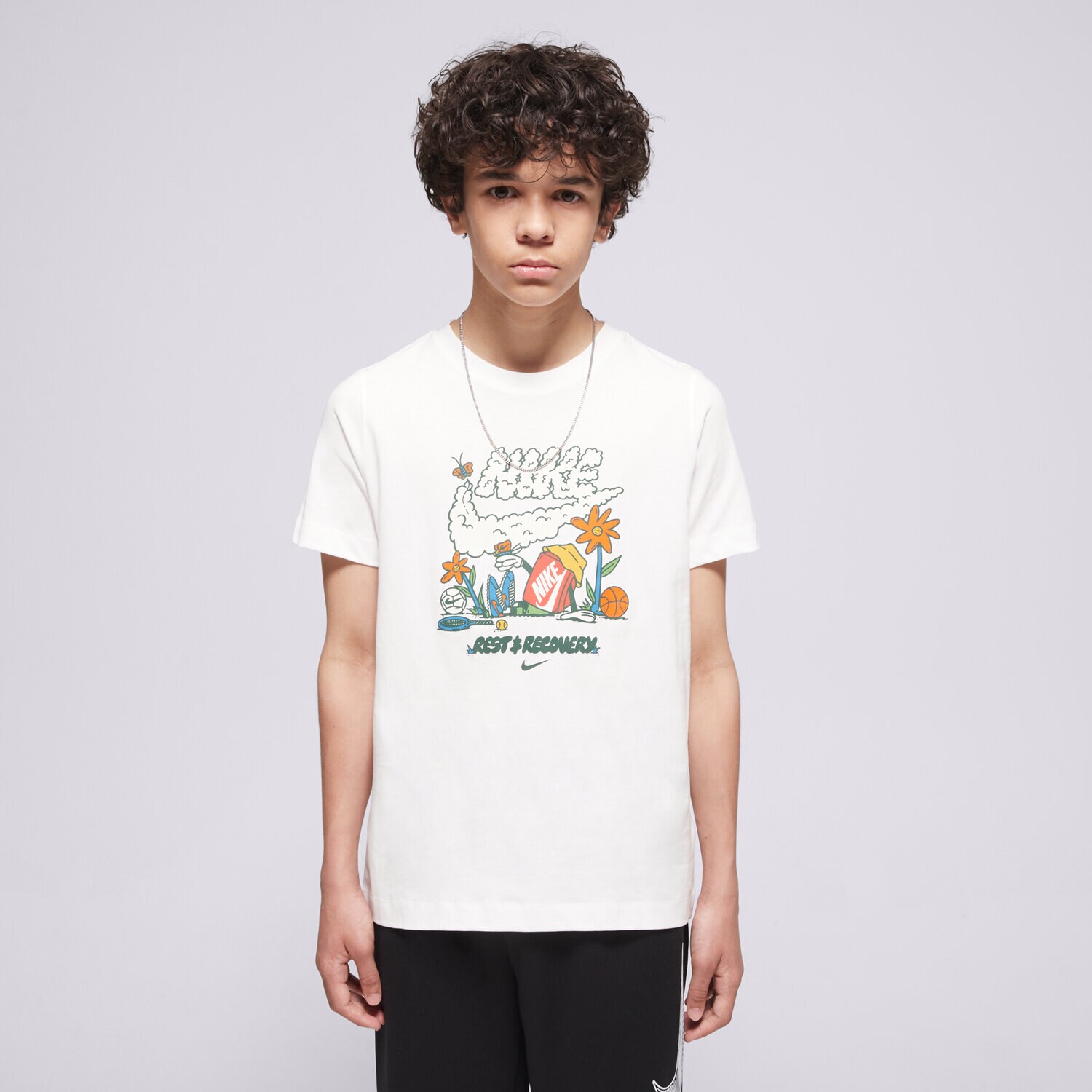 dětské tričko NIKE TRIČKO K NSW TEE BOXY REST BOY II9940-100 BÍLÁ