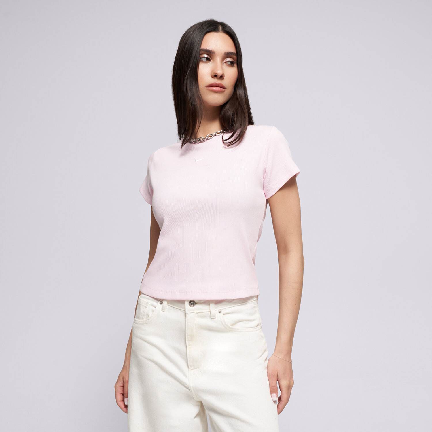dámské tričko NIKE TRIČKO W NSW RIB TGHT SS TEE HV4994-663 RŮŽOVÁ