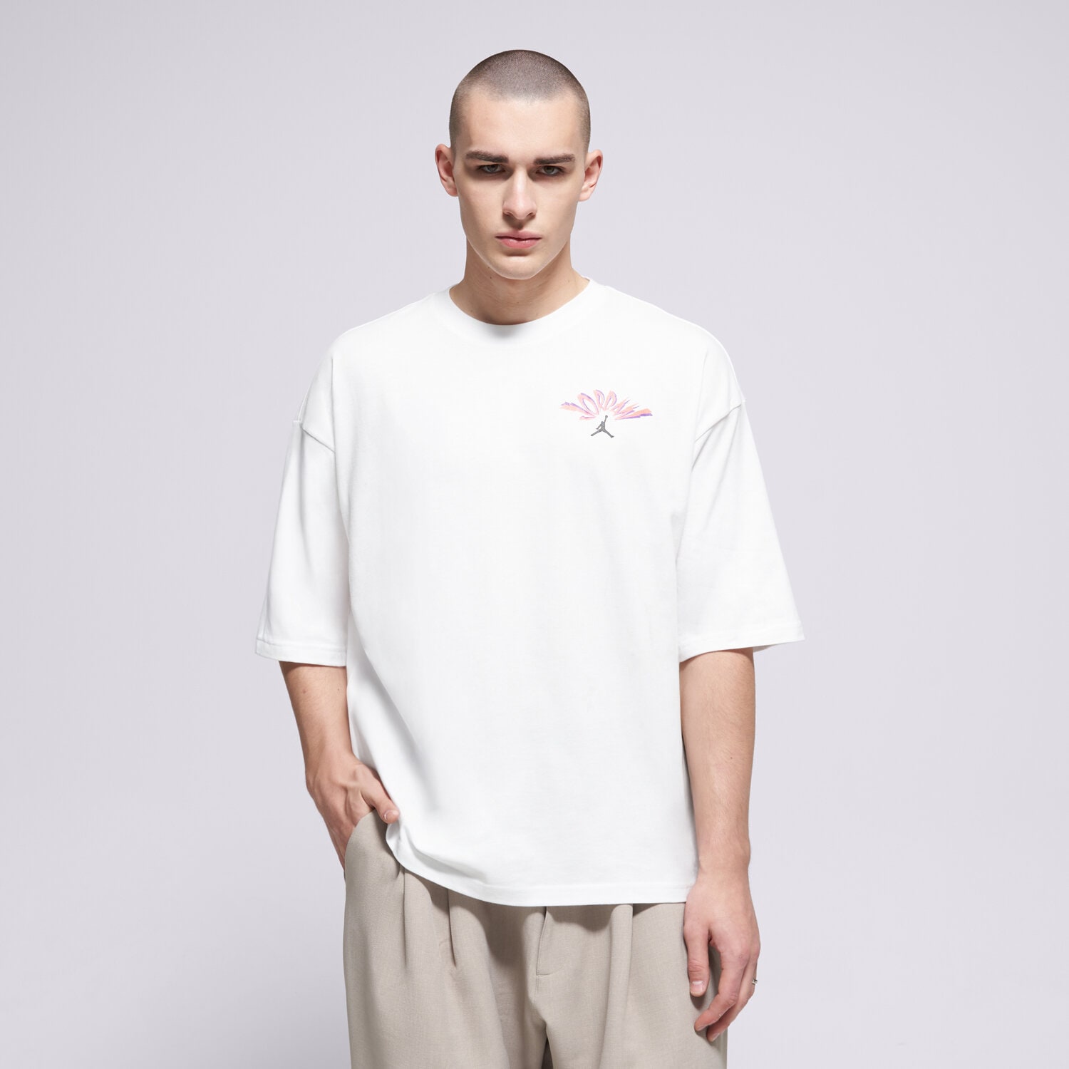 pánské tričko JORDAN TRIČKO M J FLT REIS FEAR SS CREW IF3118-100 BÍLÁ