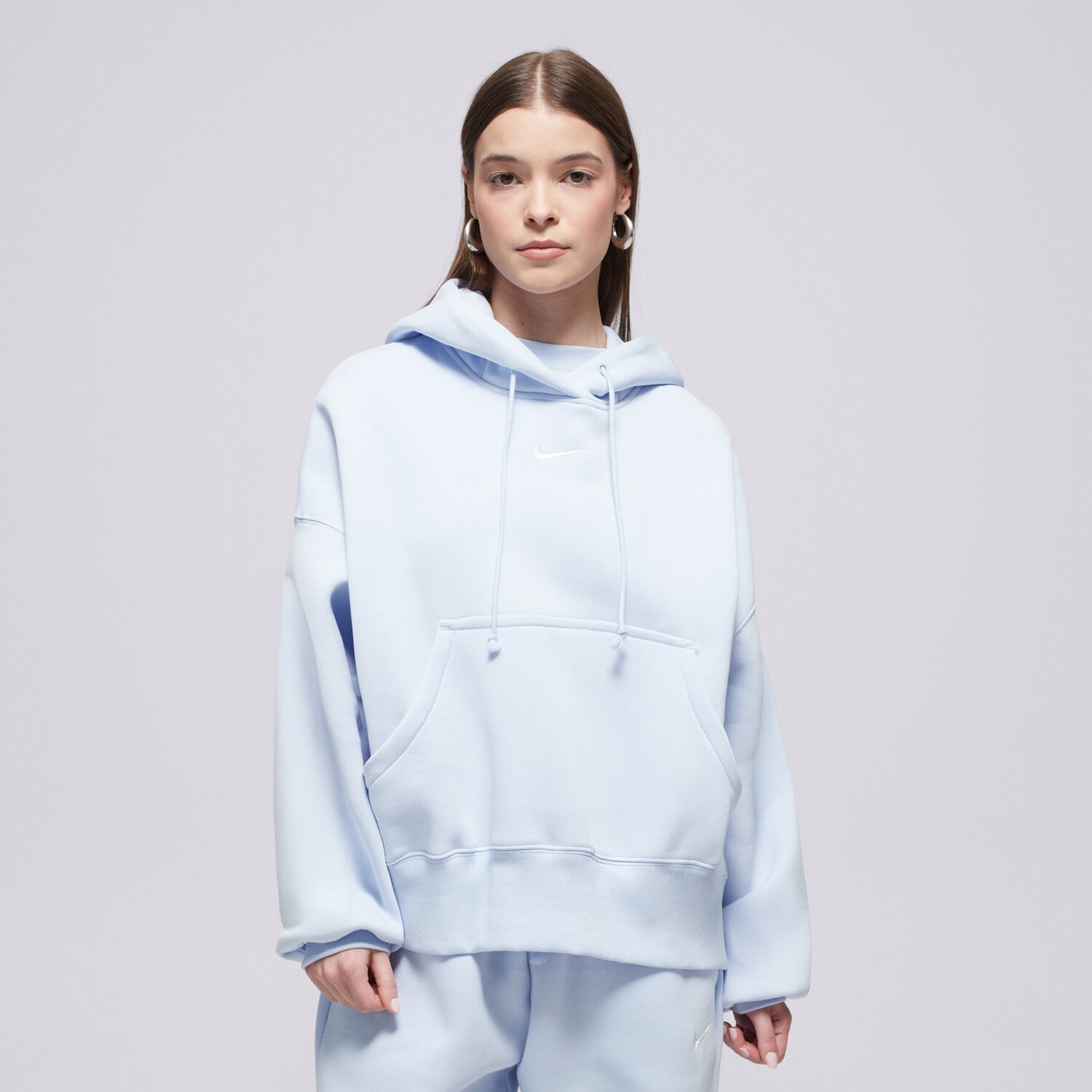 dámská mikina NIKE MIKINA S KAPUCÍ W   NSW PHNX FLC OOS PO HOODIE DQ5858-407 MODRÁ