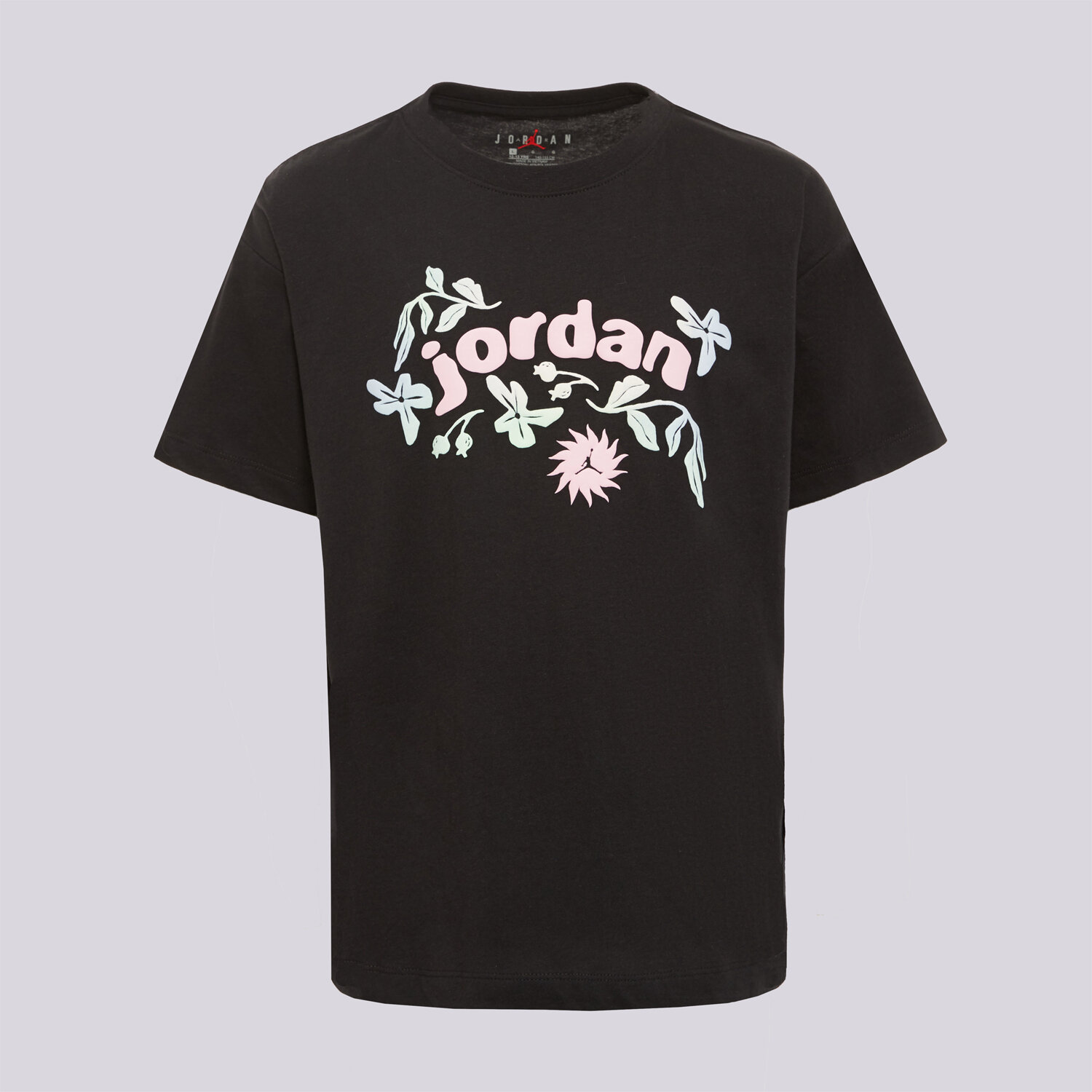 dětské tričko JORDAN TRIČKO JDG JORDAN PUFF FLORAL G 45F489-023 ČERNÁ