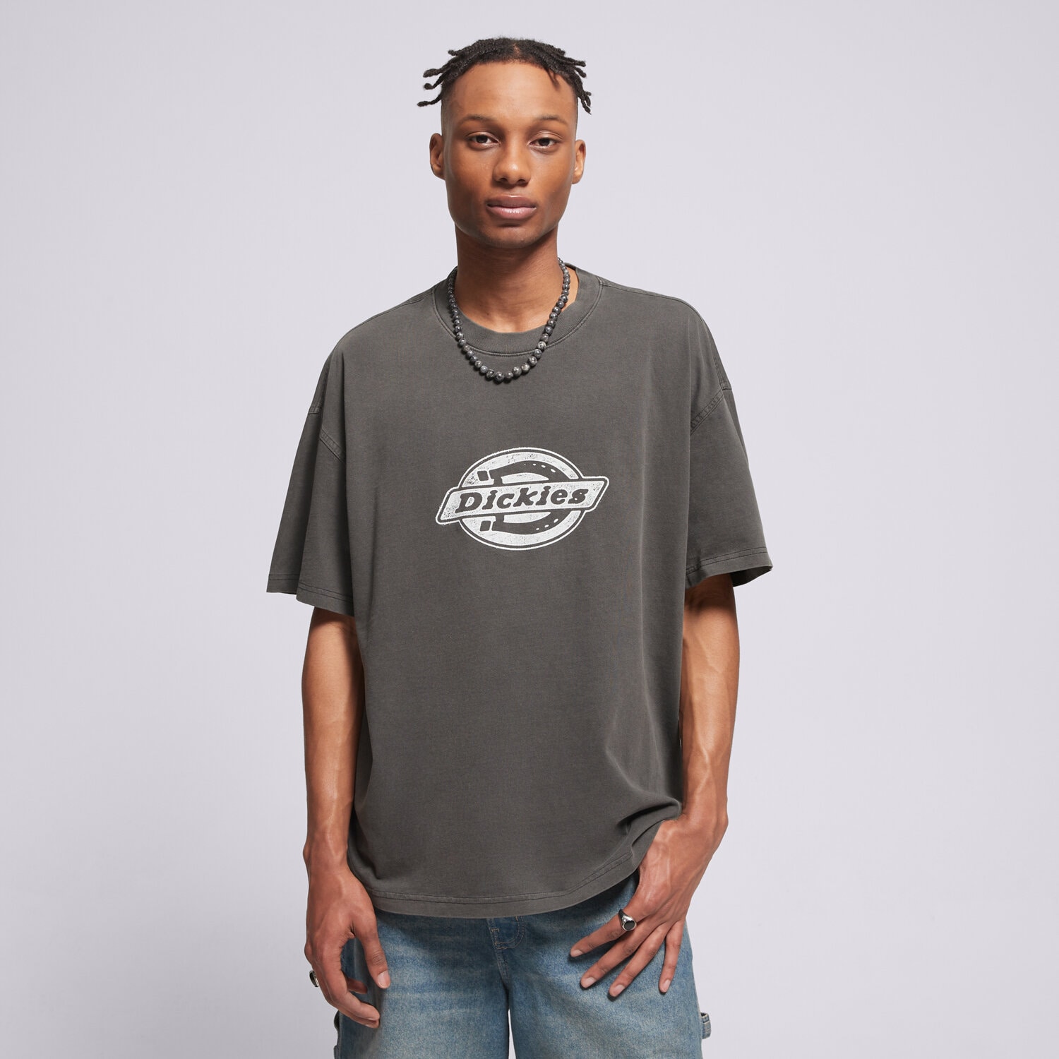 pánské tričko DICKIES TRIČKO PLAINVILLE SS TEE DK0A88GNBLK1 ŠEDÁ