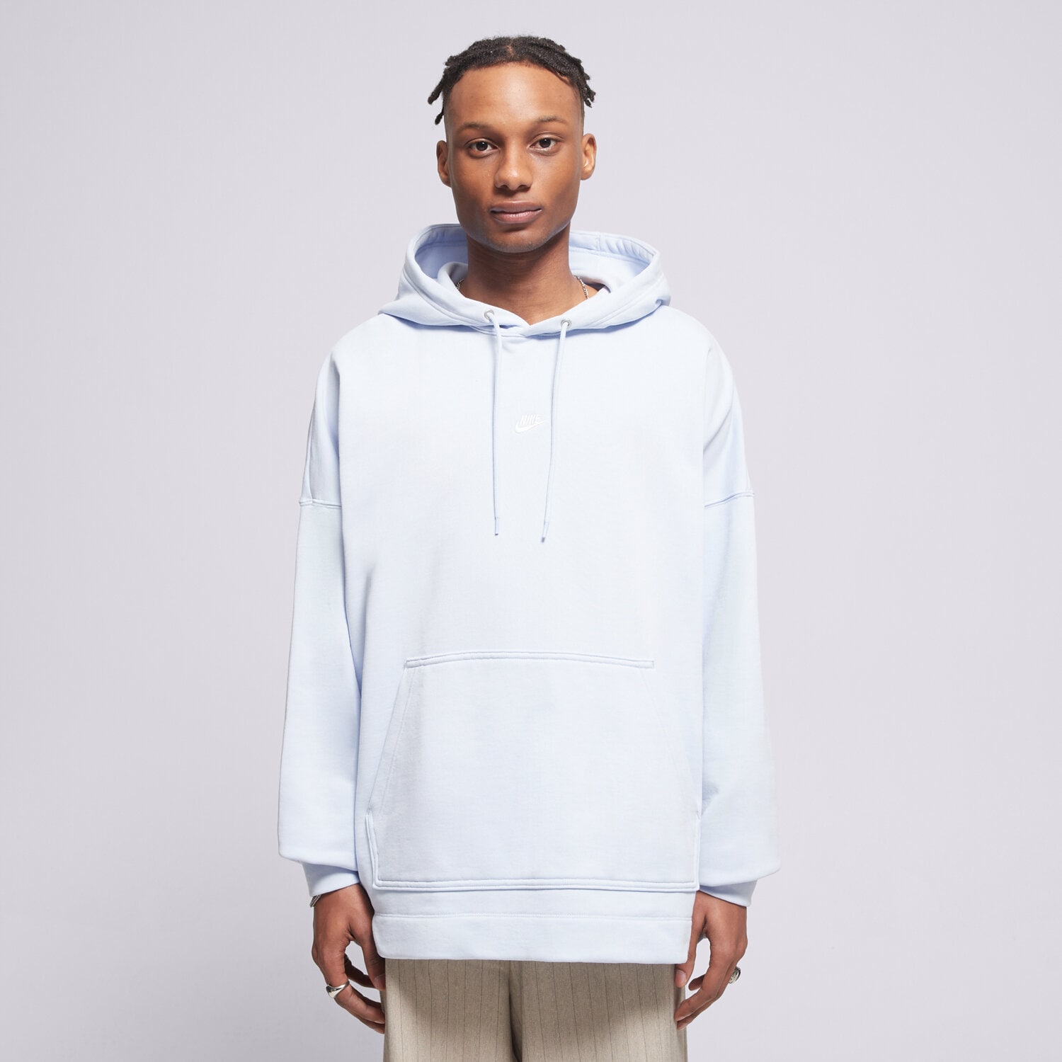 pánská mikina NIKE MIKINA S KAPUCÍ M NK CLUB FT OS PO HOODIE IF0745-407 MODRÁ
