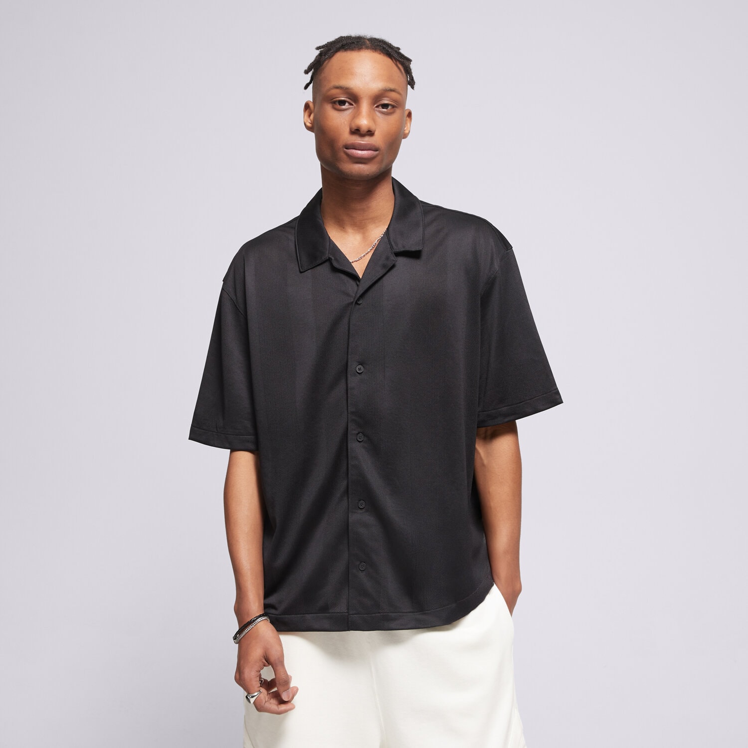 pánská košile JORDAN KOŠILE M J BRK FSTVL BTN DWN TOP IF1957-010 ČERNÁ