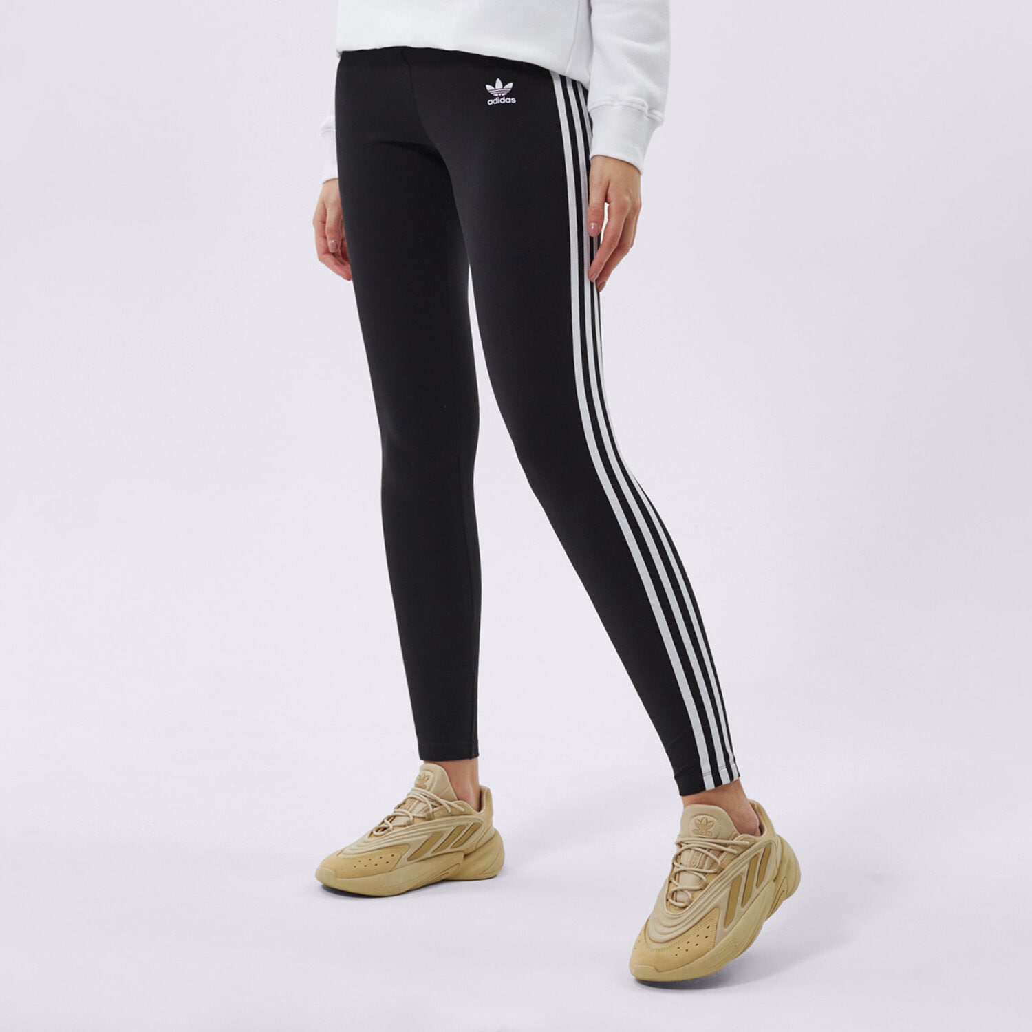 dámské kalhoty ADIDAS LEGGINGS 3 STRIPES TIGHT H09426 ČERNÁ