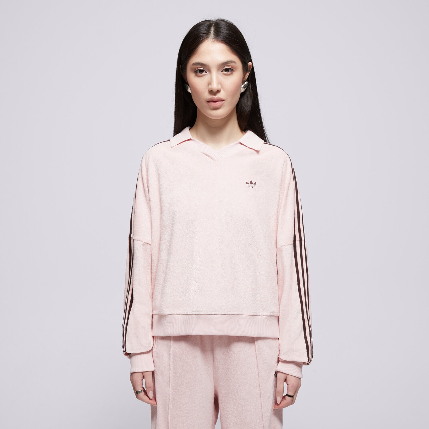 dámská mikina ADIDAS MIKINA TT V NECK KD1400 RŮŽOVÁ