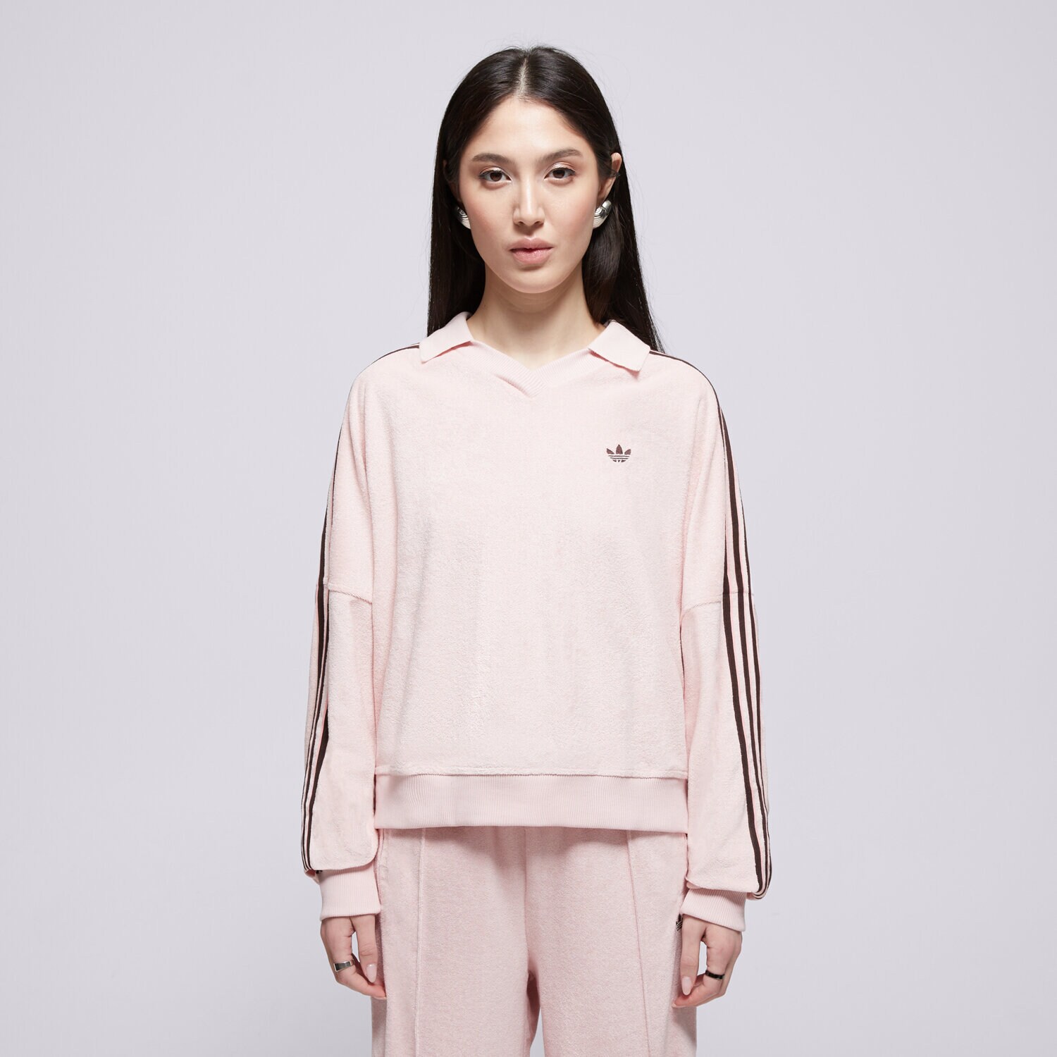 dámská mikina ADIDAS MIKINA TT V NECK KD1400 RŮŽOVÁ
