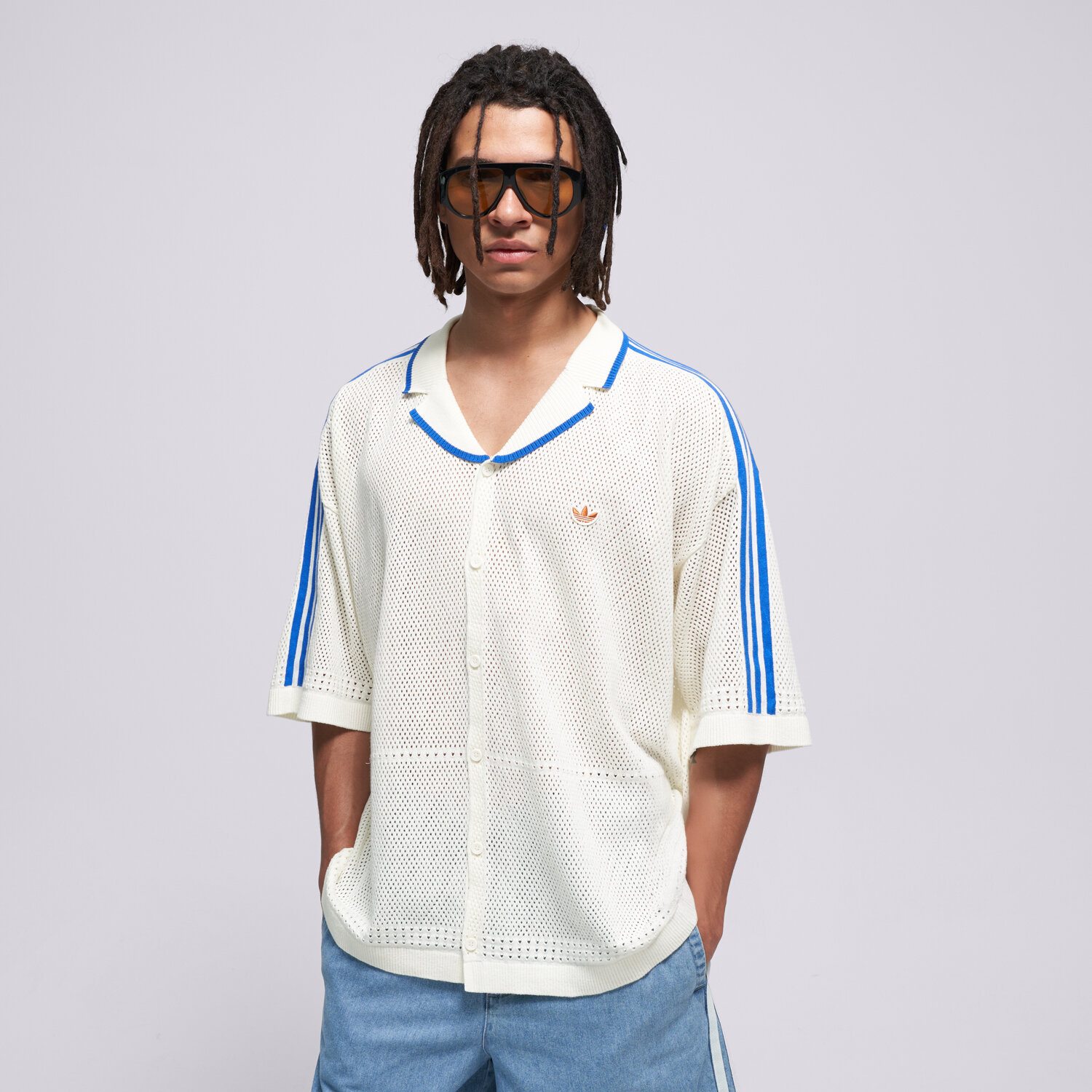 pánská košile ADIDAS KOŠILE KNITTED SHIRT KX1223 BÍLÁ