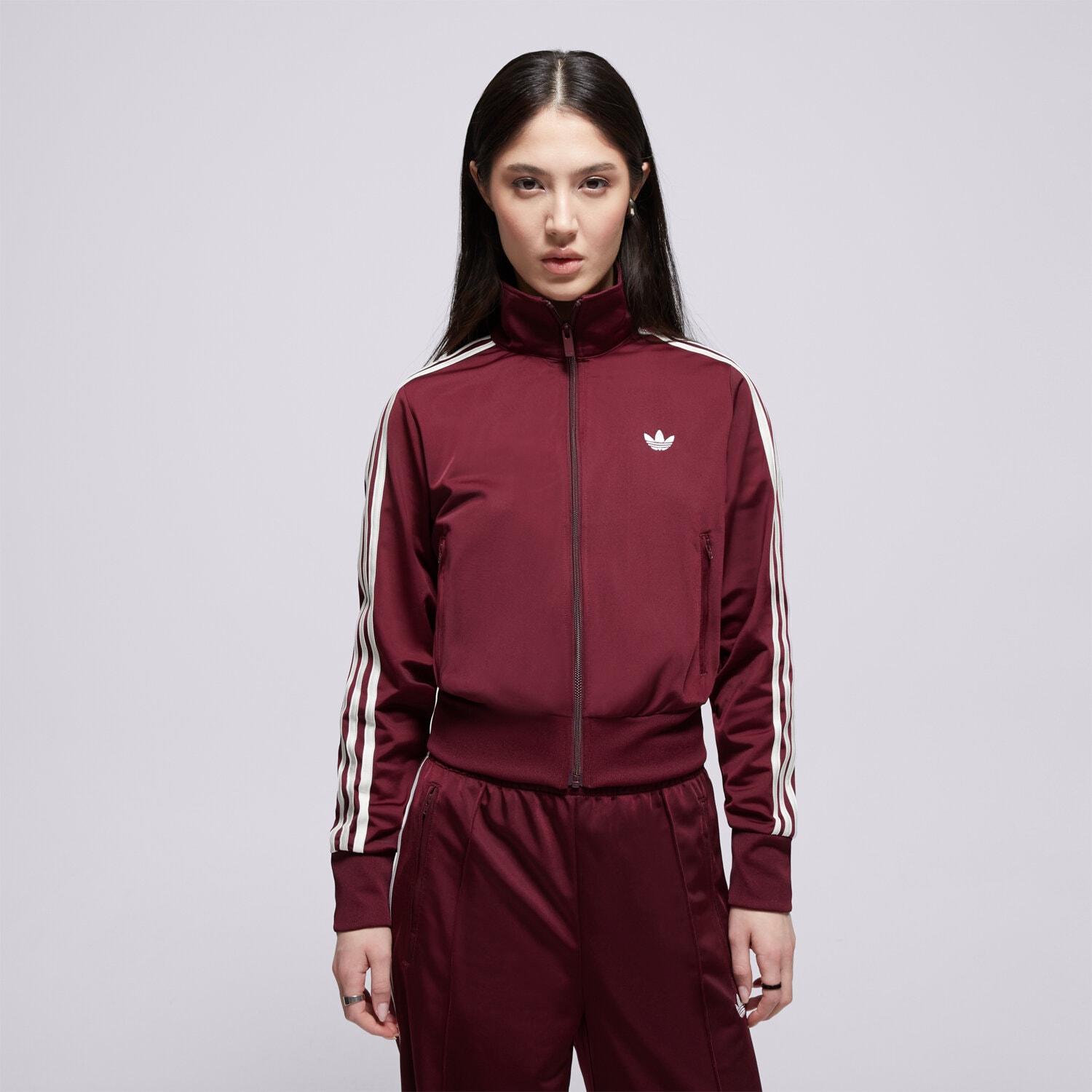 dámská mikina ADIDAS MIKINA ROZEPÍNACÍ FB CLASSIC TT KQ6532 BORDOVÁ