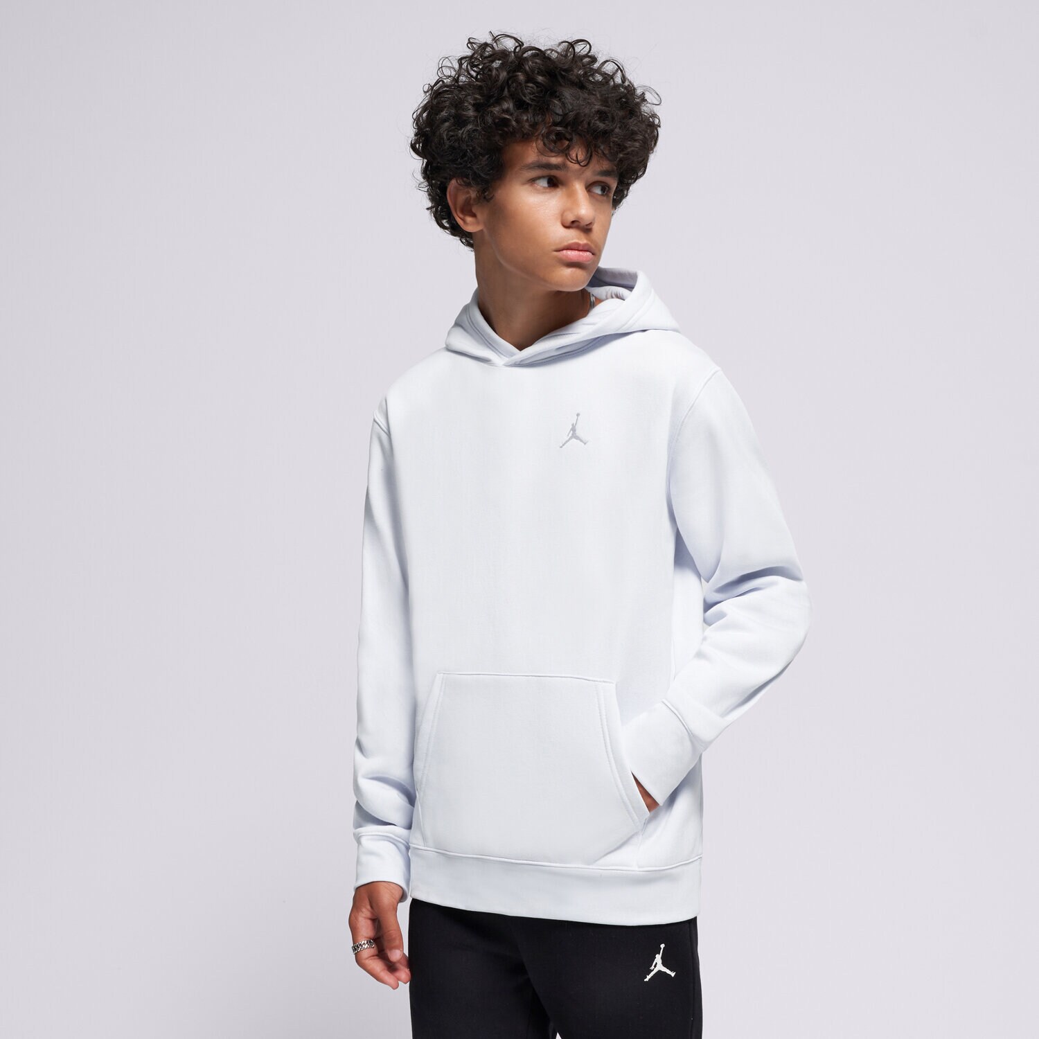 dětská mikina JORDAN MIKINA S KAPUCÍ JDB MJ BROOKLYN FLC PO BOY 95D232-P23 ŠEDÁ