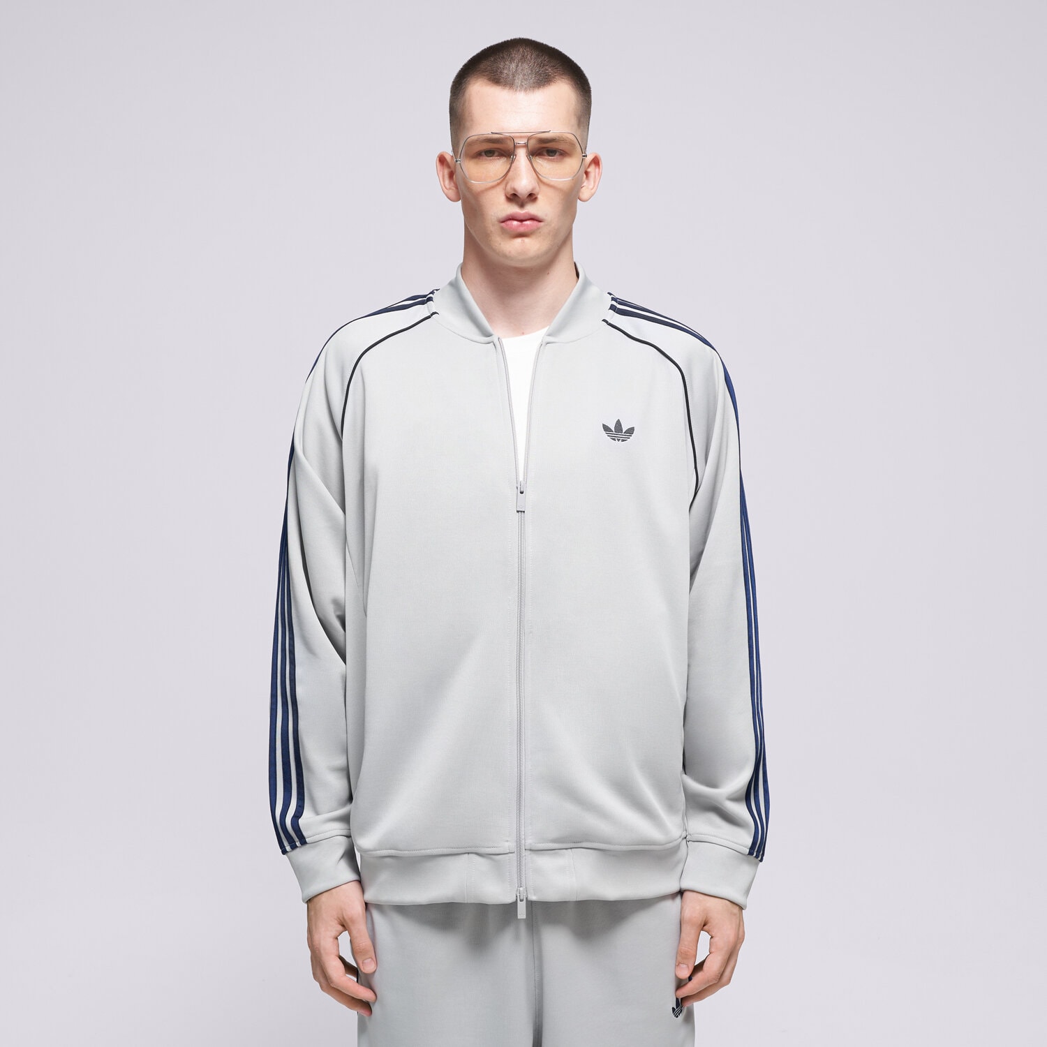 pánská mikina ADIDAS MIKINA ROZEPÍNACÍ SST TT KS4955 ŠEDÁ