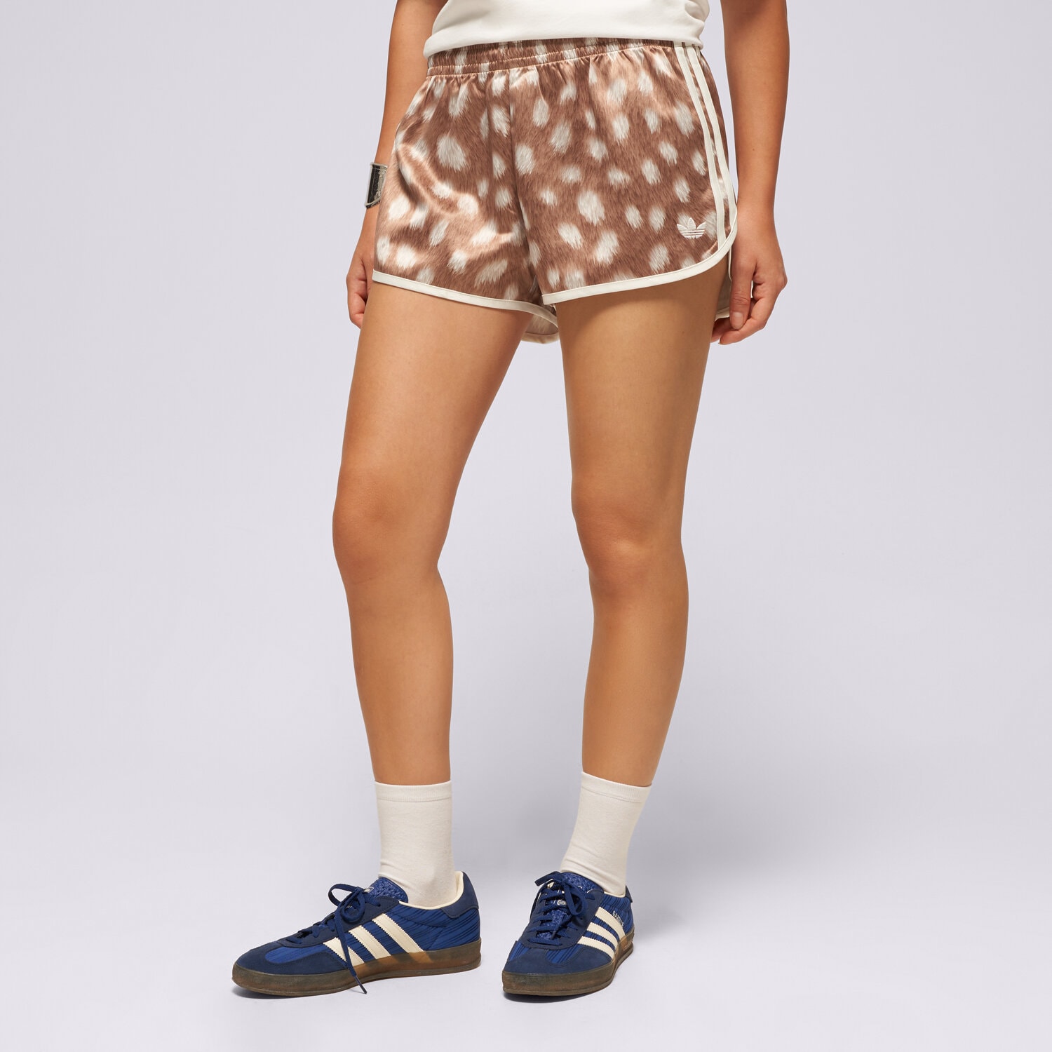 dámské kraťasy ADIDAS ŠORTKY  ANIMAL PRINT SPRINTER SHORT HY5046 HNĚDÁ
