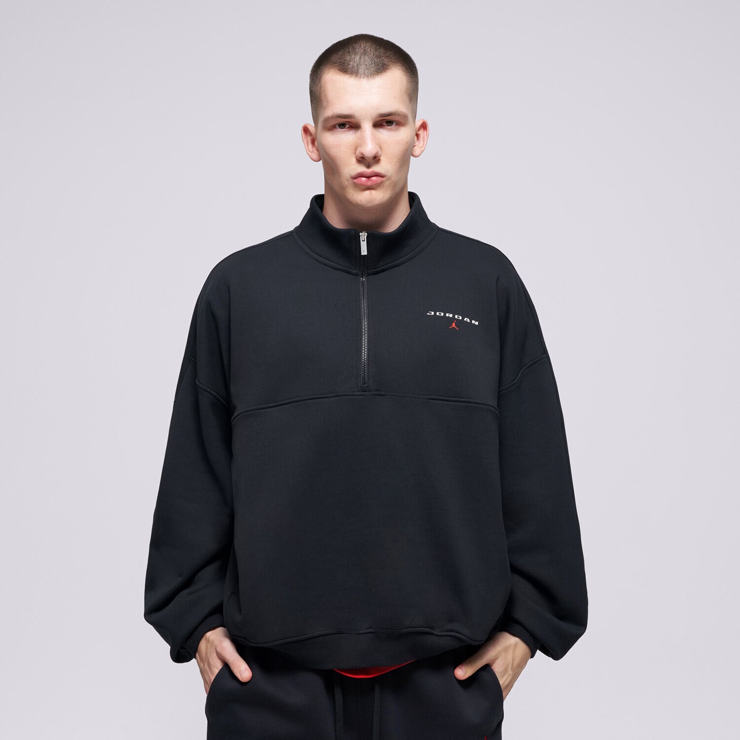 pánská mikina JORDAN MIKINA M J FLT FLC QTR ZIP LB IW6366-010 ČERNÁ