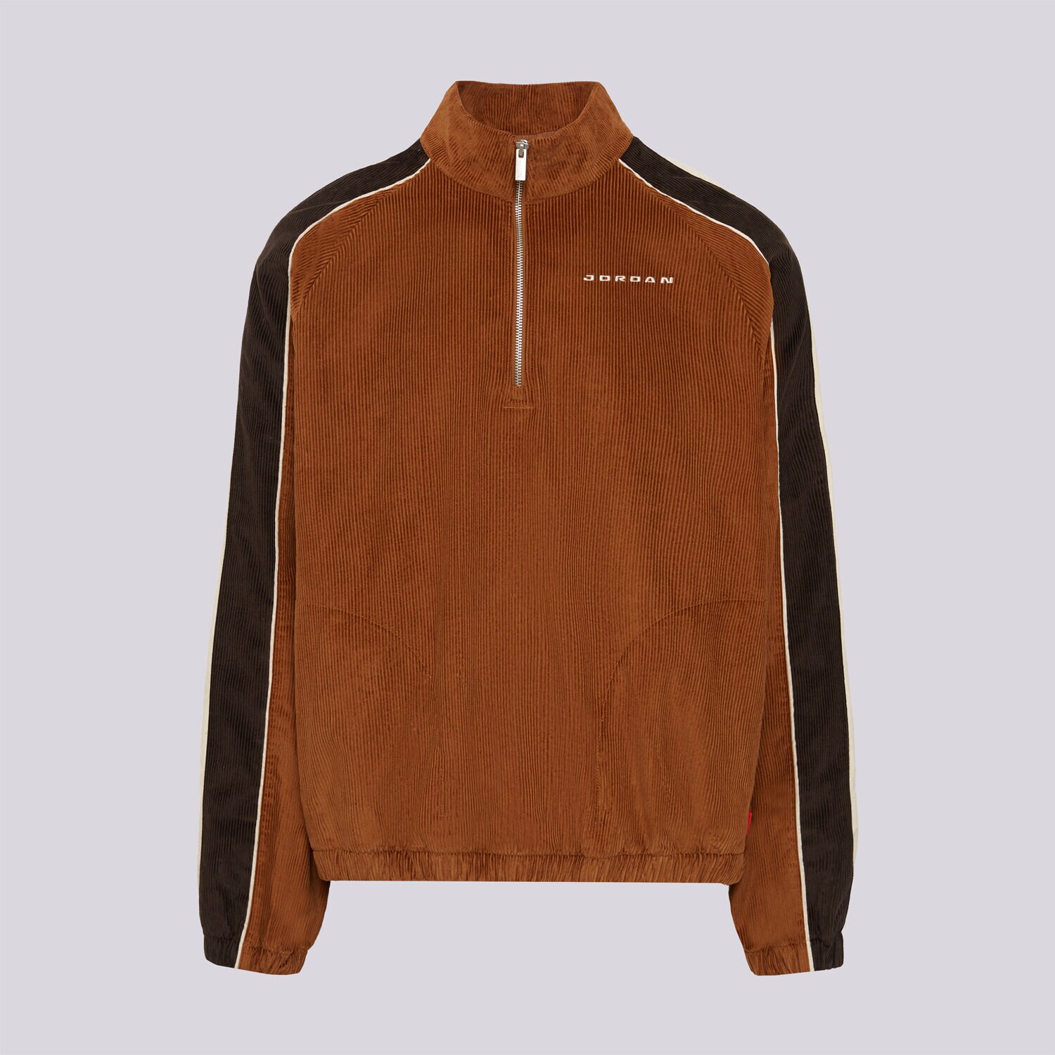pánská mikina JORDAN MIKINA M J FLT CORD HALF ZIP IM9879-281 HNĚDÁ