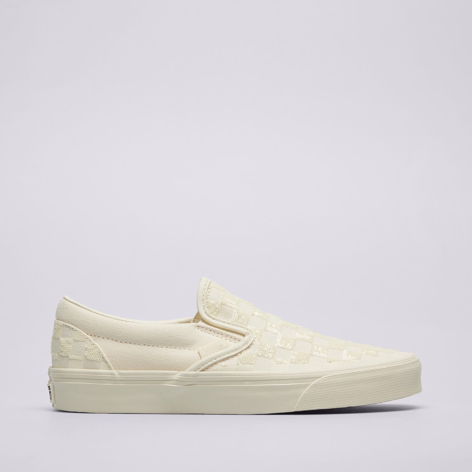 dámské tenisky VANS CLASSIC SLIP-ON BEADED WHITE CHECKERBOARD VN000D6YC131 BÍLÁ