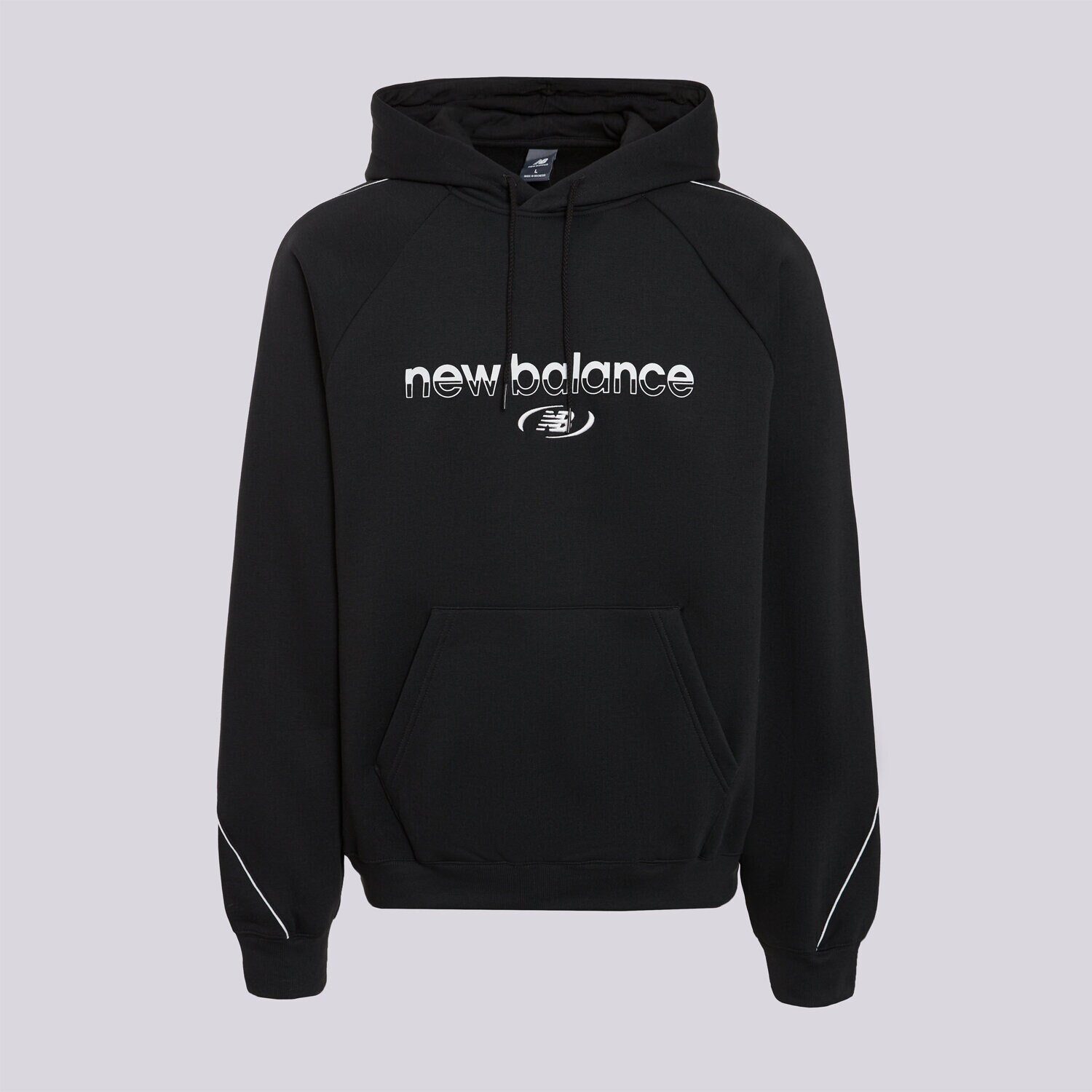 pánská mikina NEW BALANCE MIKINA S KAPUCÍ TRACKSIDE FLEECE HOODIE MT62Y14PBK ČERNÁ
