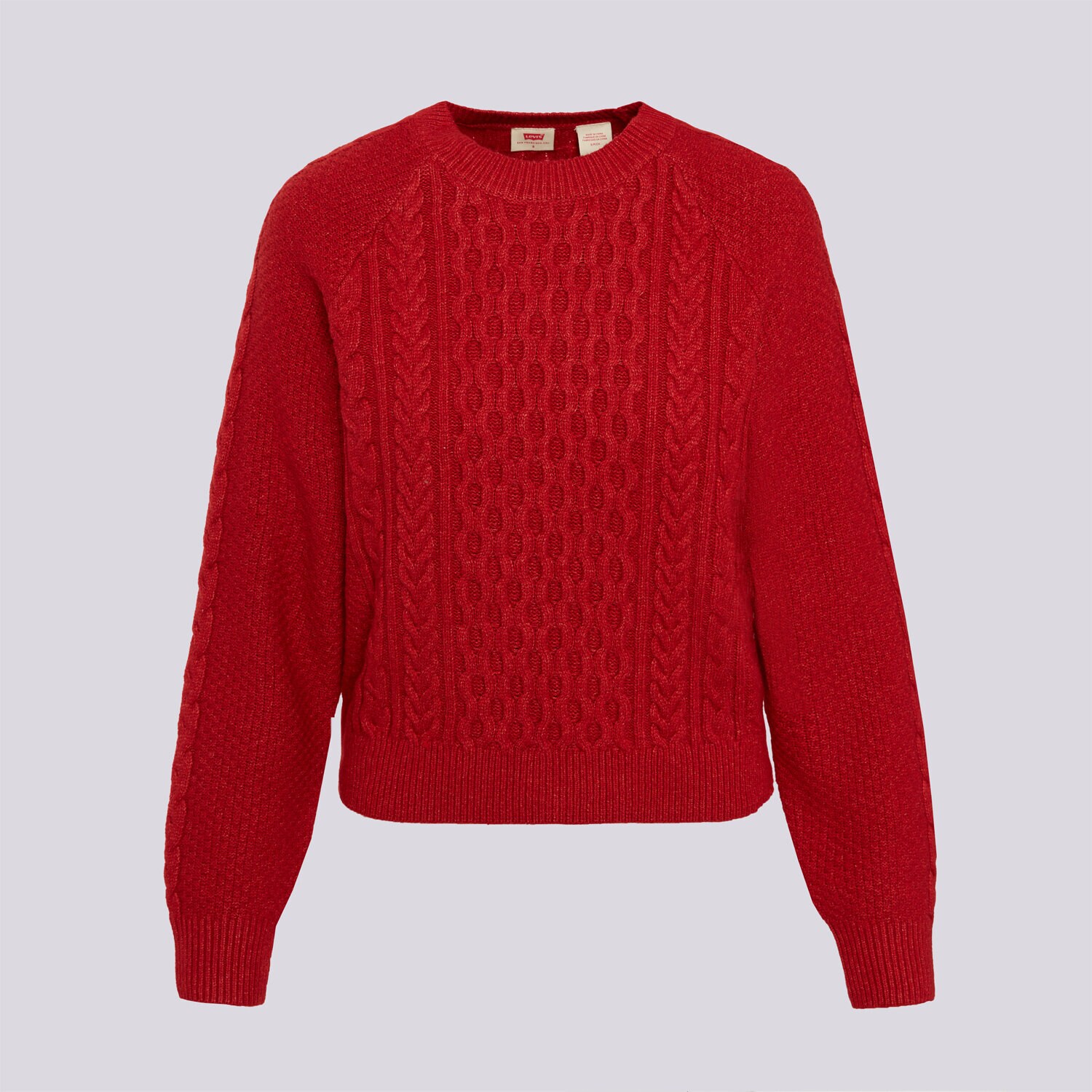 dámská mikina LEVI'S SVETR JOLIE CABLE CREWNECK SWEATER 007V4-0005 ČERVENÁ