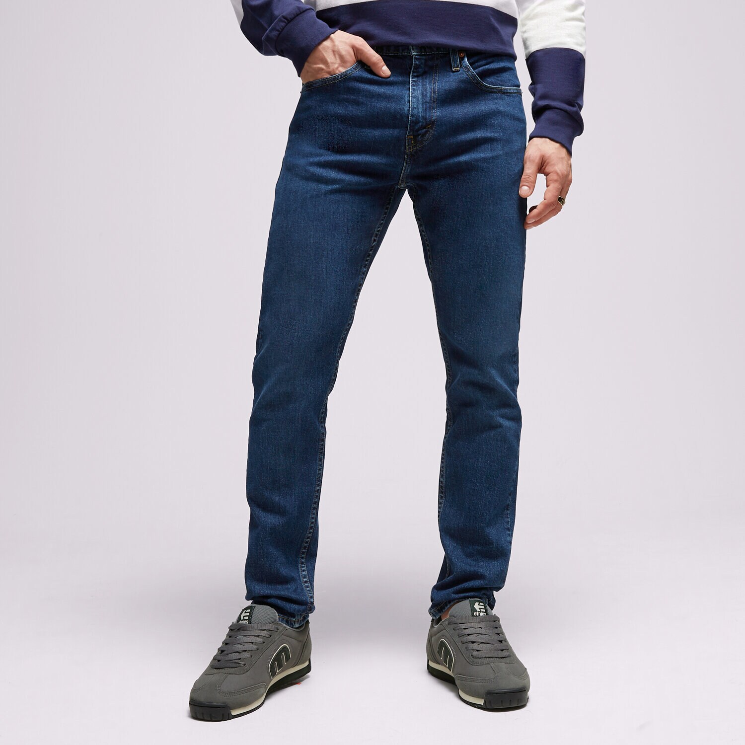 pánské kalhoty LEVI'S KALHOTY  LEVI'S 512 SLIM FIT TAPER JEANS 594370087M TMAVOMODRÁ