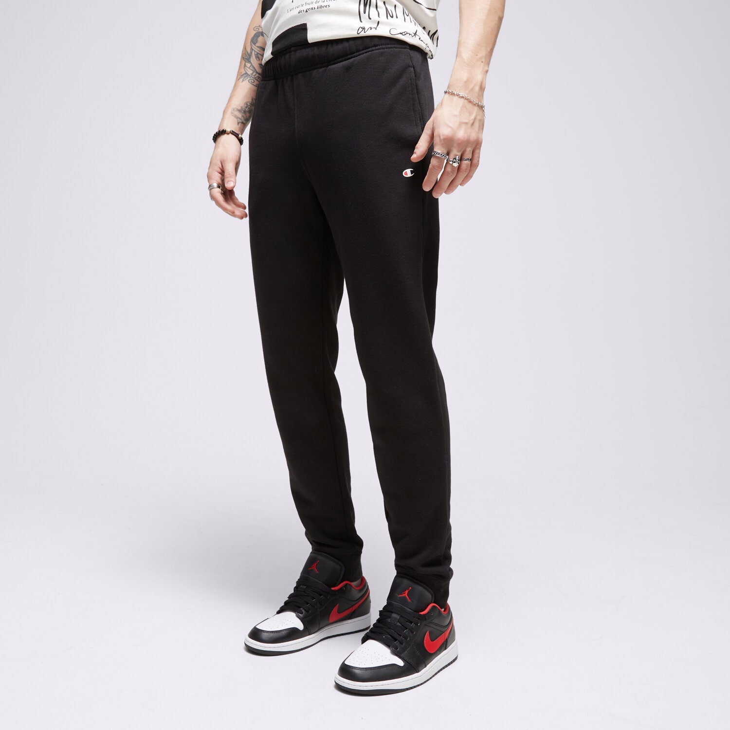 pánské kalhoty CHAMPION KALHOTY  RIB CUFF PANTS 218704KK001 ČERNÁ