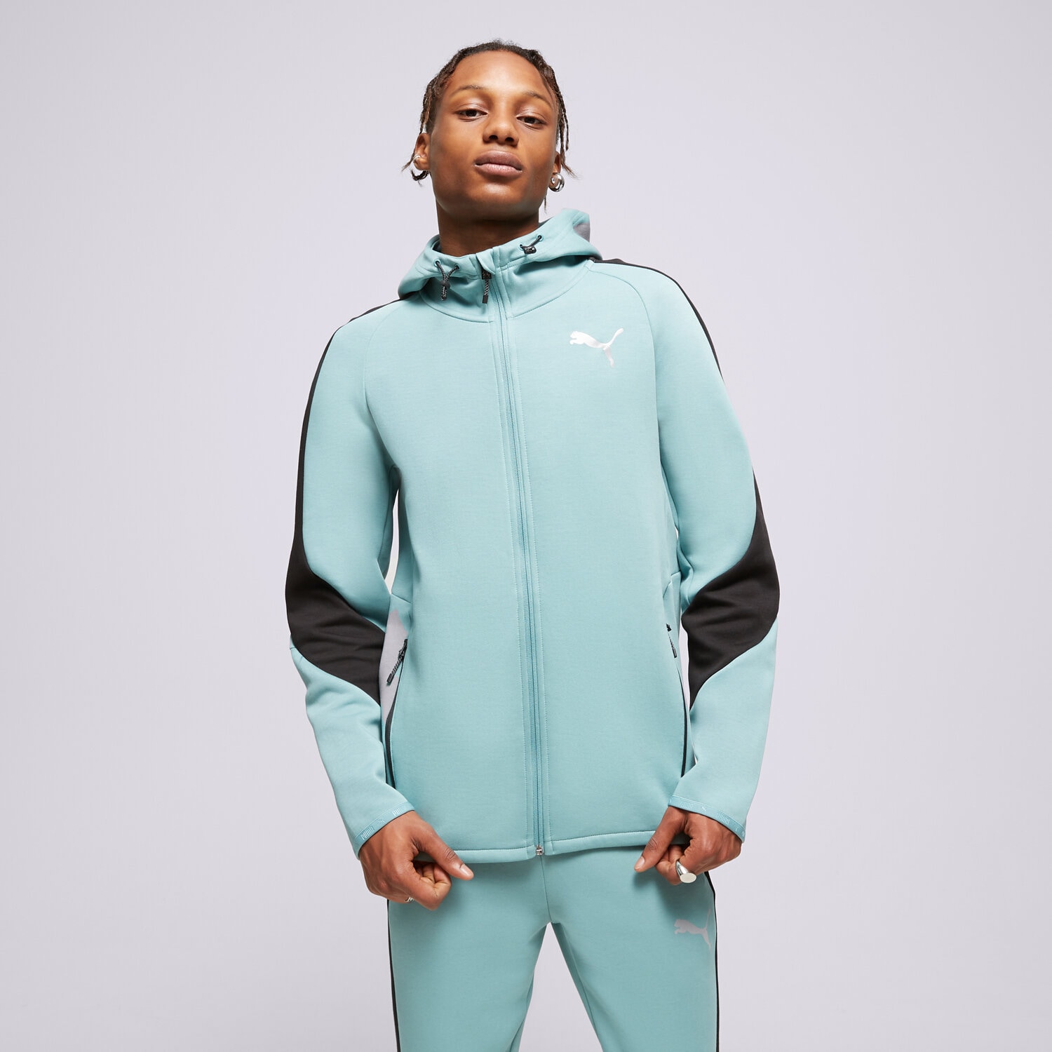 pánská mikina PUMA MIKINA ROZEPÍNACÍ S KAPUCÍ 847401 847401 50 MODRÁ