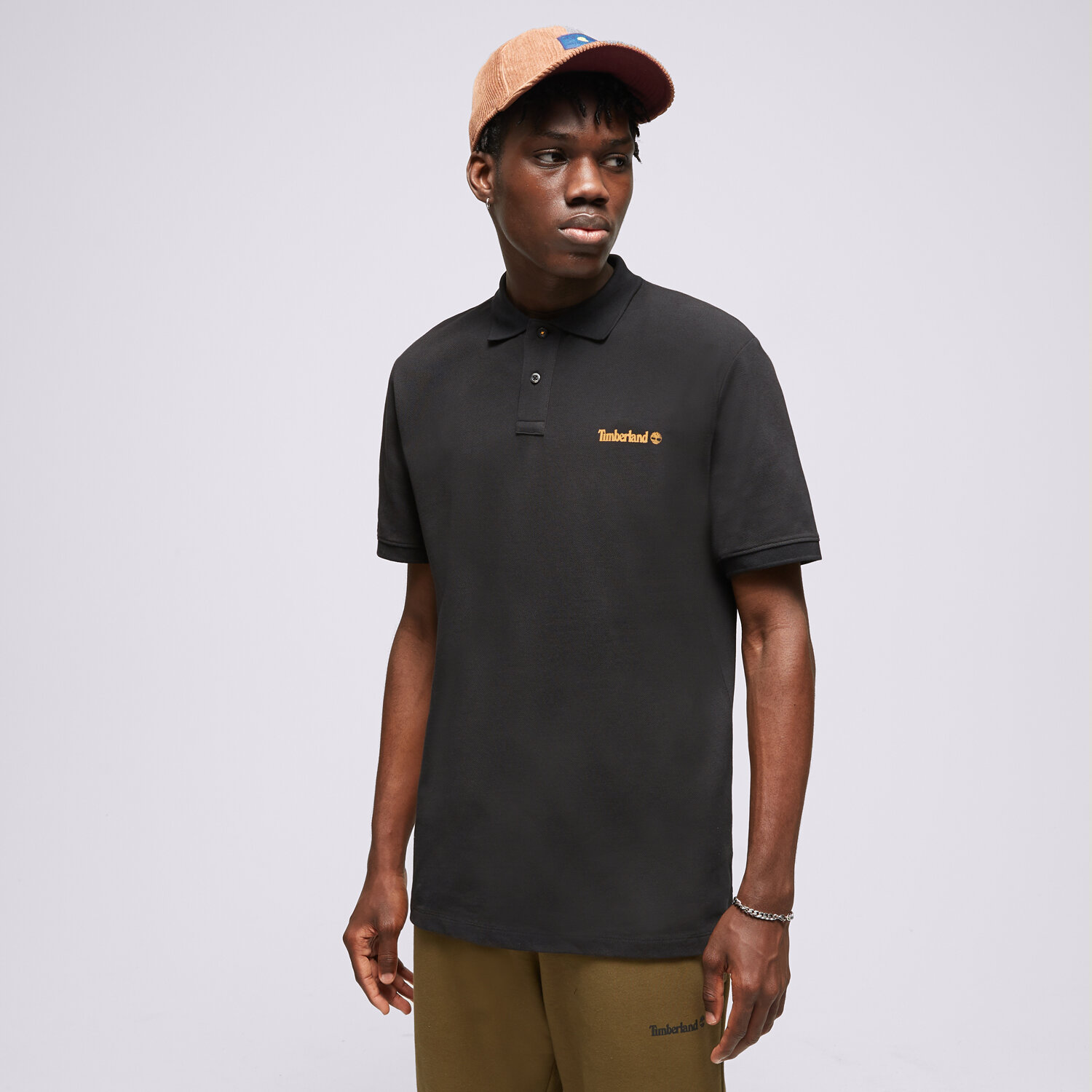 pánské polo tričko TIMBERLAND TRIČKO SMALL LOGO   PRINT TRIČKO (REGULAR) TB0A5PGC0011 ČERNÁ