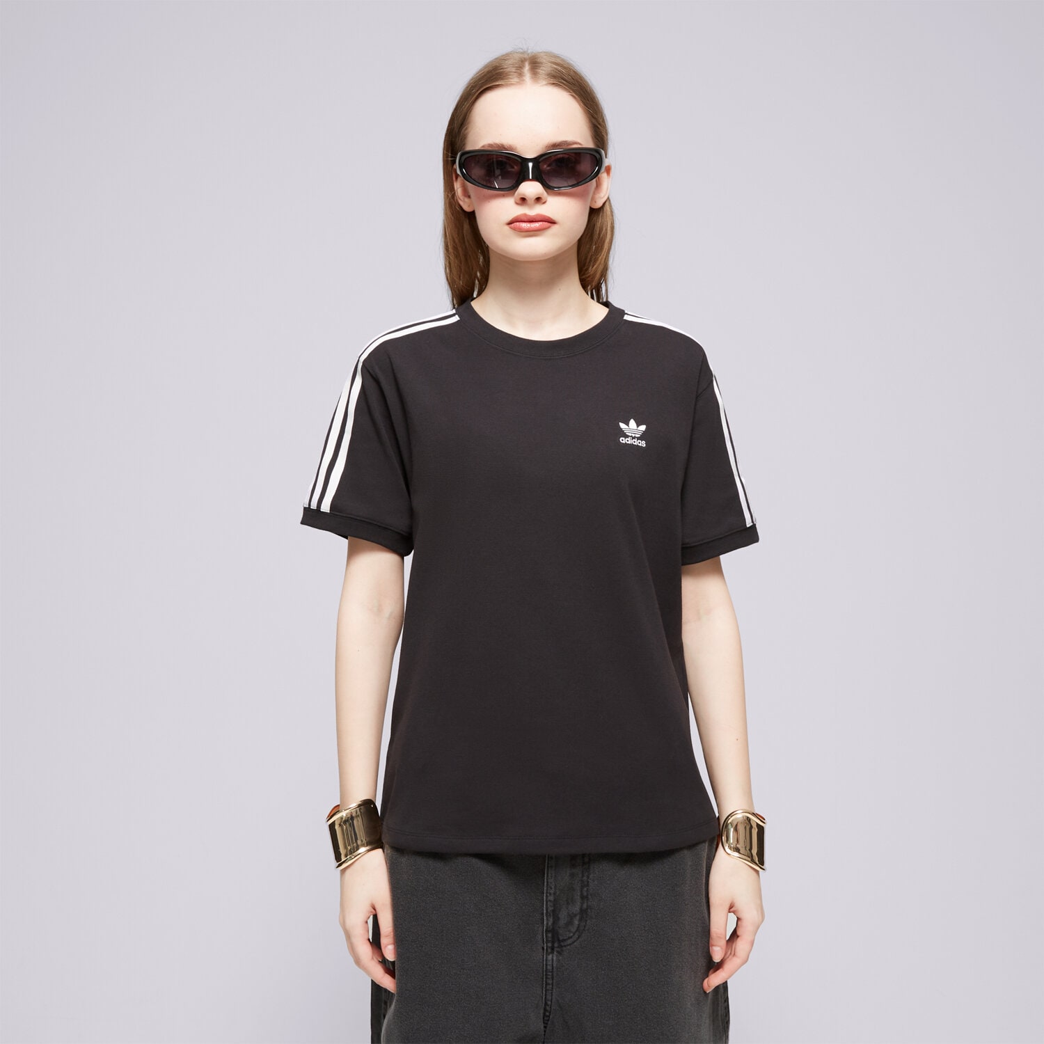 dámské tričko ADIDAS TRIČKO 3 STRIPE TEE IU2420 ČERNÁ