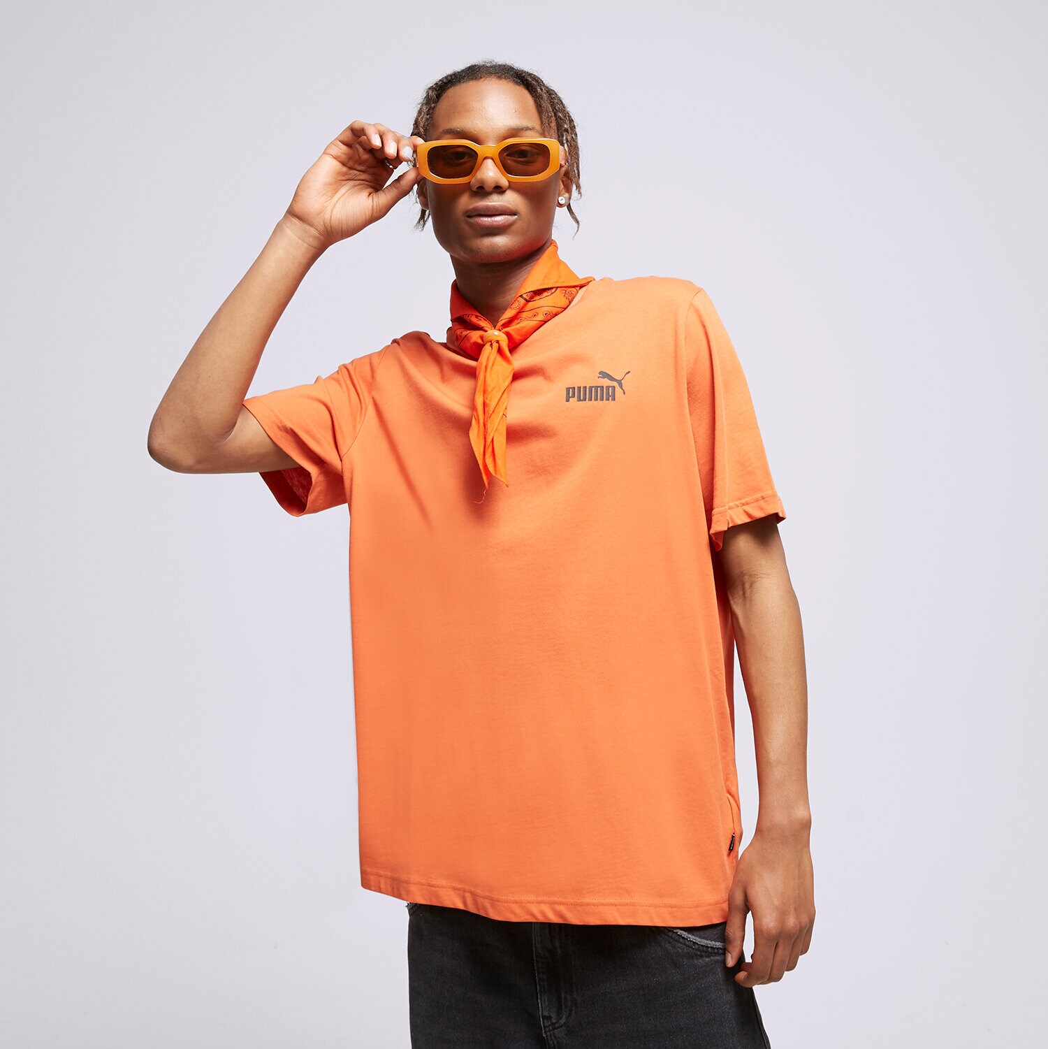 pánské tričko PUMA TRIČKO ESS LOGO TEE (S) 58666994 ORANŽOVÁ