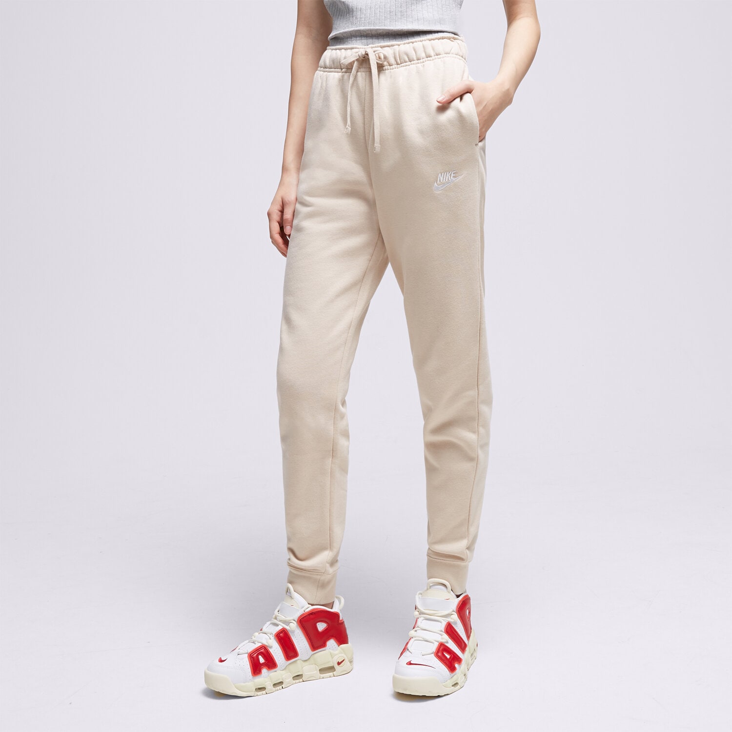 dámské kalhoty NIKE KALHOTY  W NSW CLUB FLC MR DQ5191-126 BÉŽOVÁ