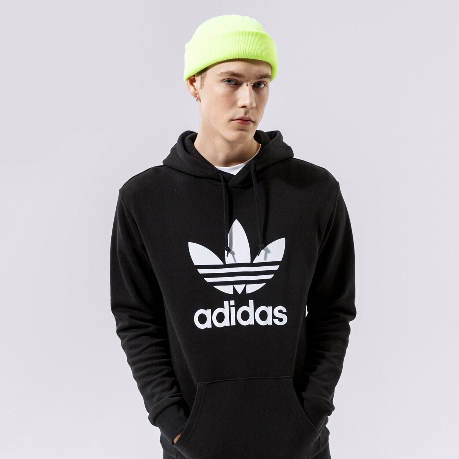 pánská mikina ADIDAS MIKINA S KAPUCÍ TREFOIL HOODY H06667 ČERNÁ