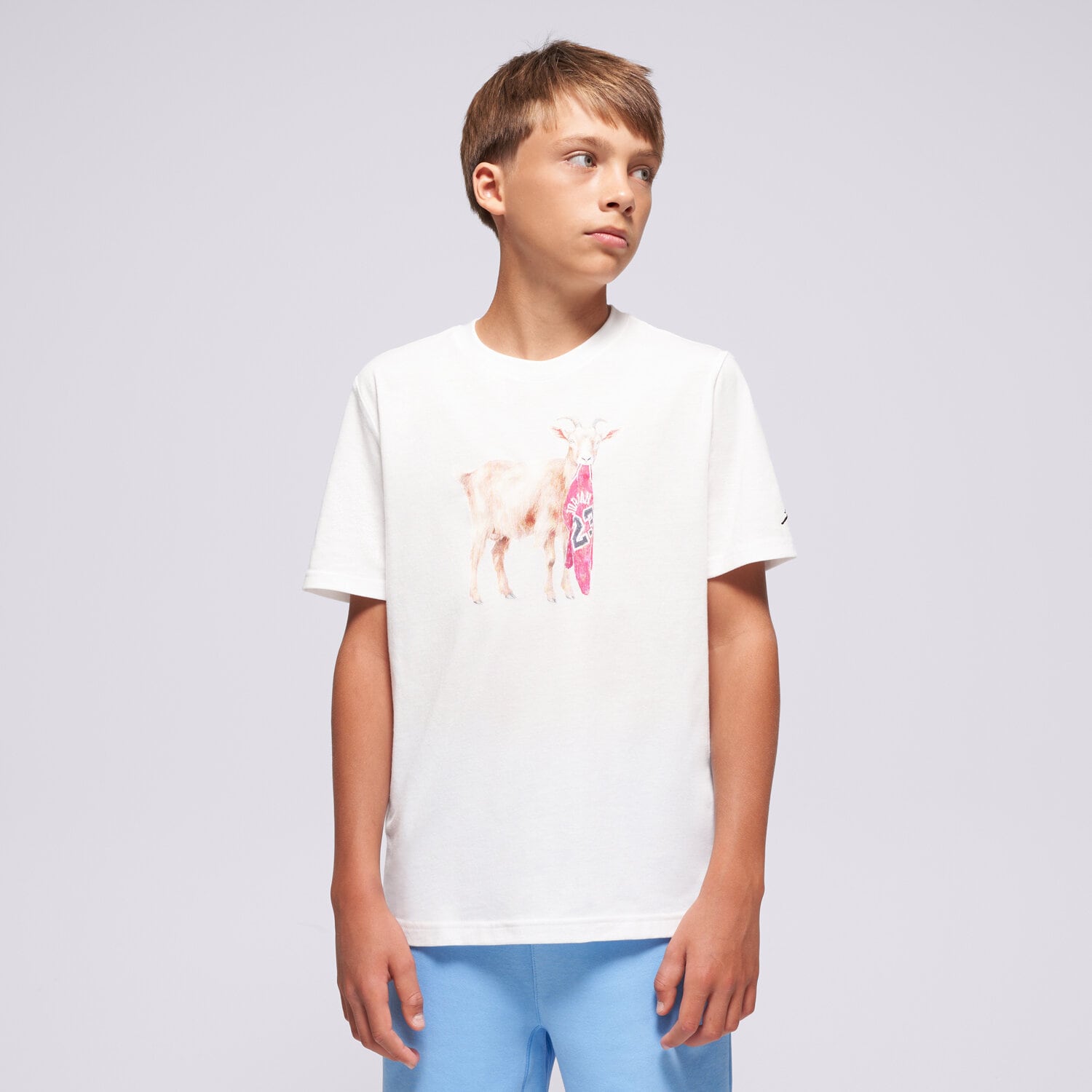dětské tričko JORDAN TRIČKO JDB MJ FLT GOAT SS CREW BOY 95F314-001 BÍLÁ