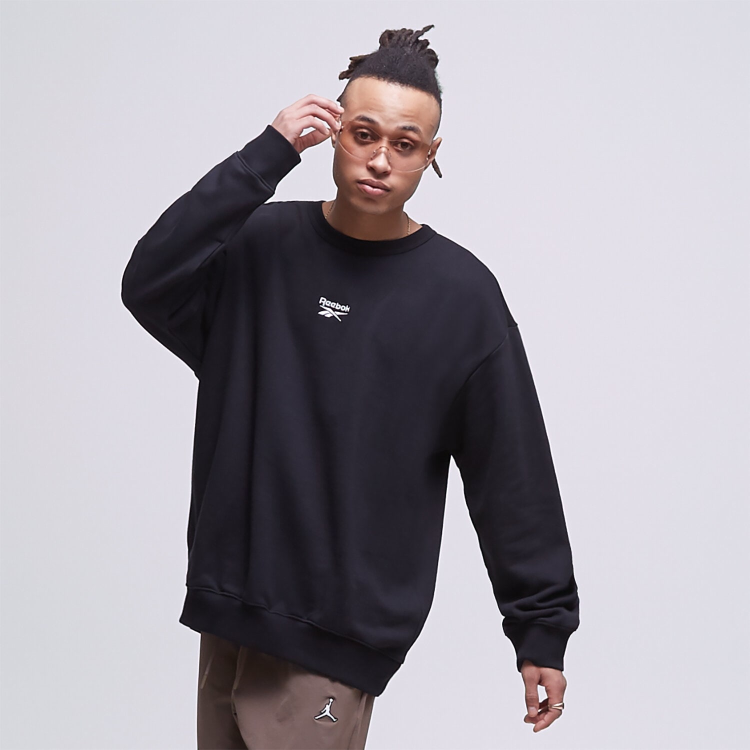 pánská mikina REEBOK MIKINA CL SV CREW HS7145 ČERNÁ