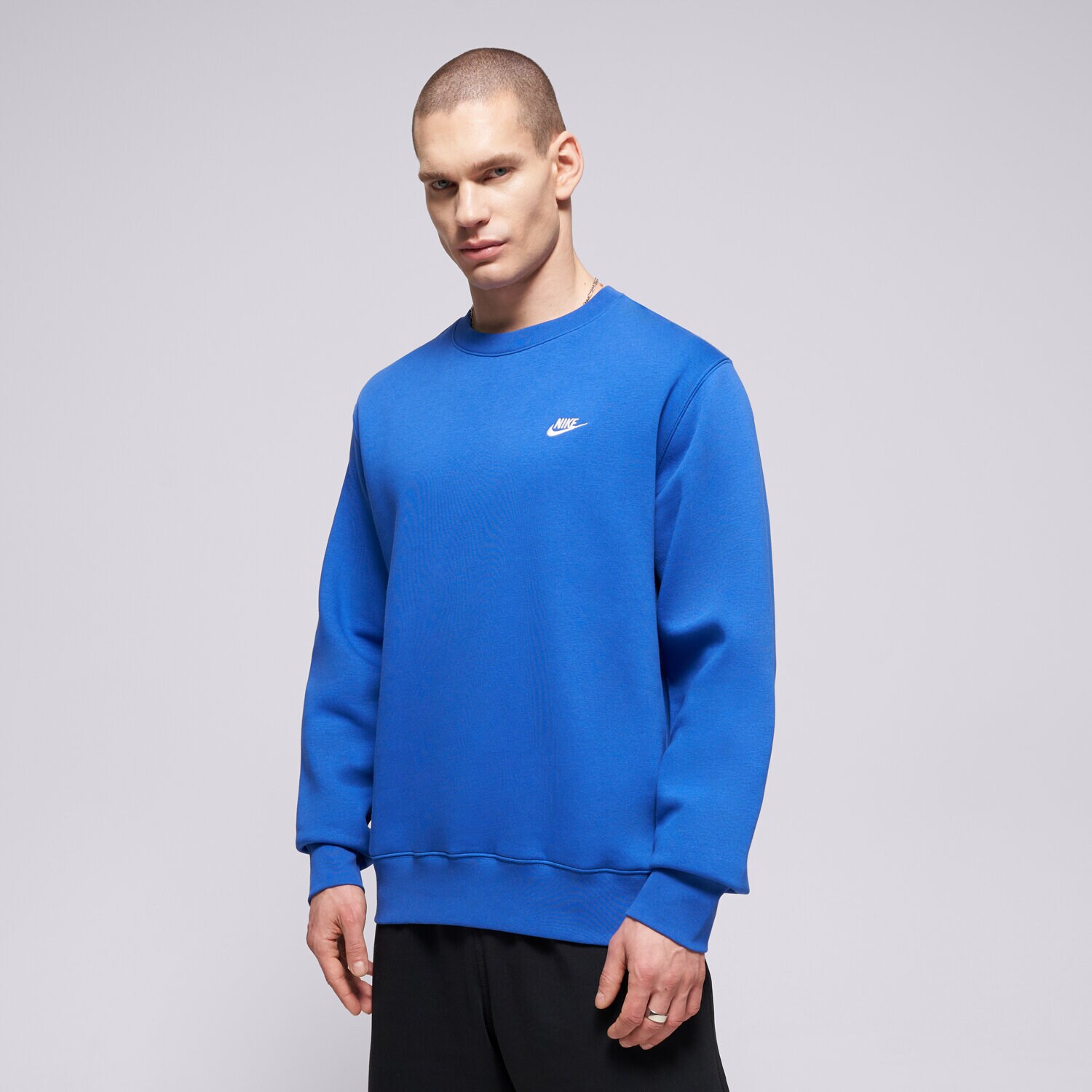 pánská mikina NIKE MIKINA M NK CLUB BB CREW FN3886-480 MODRÁ