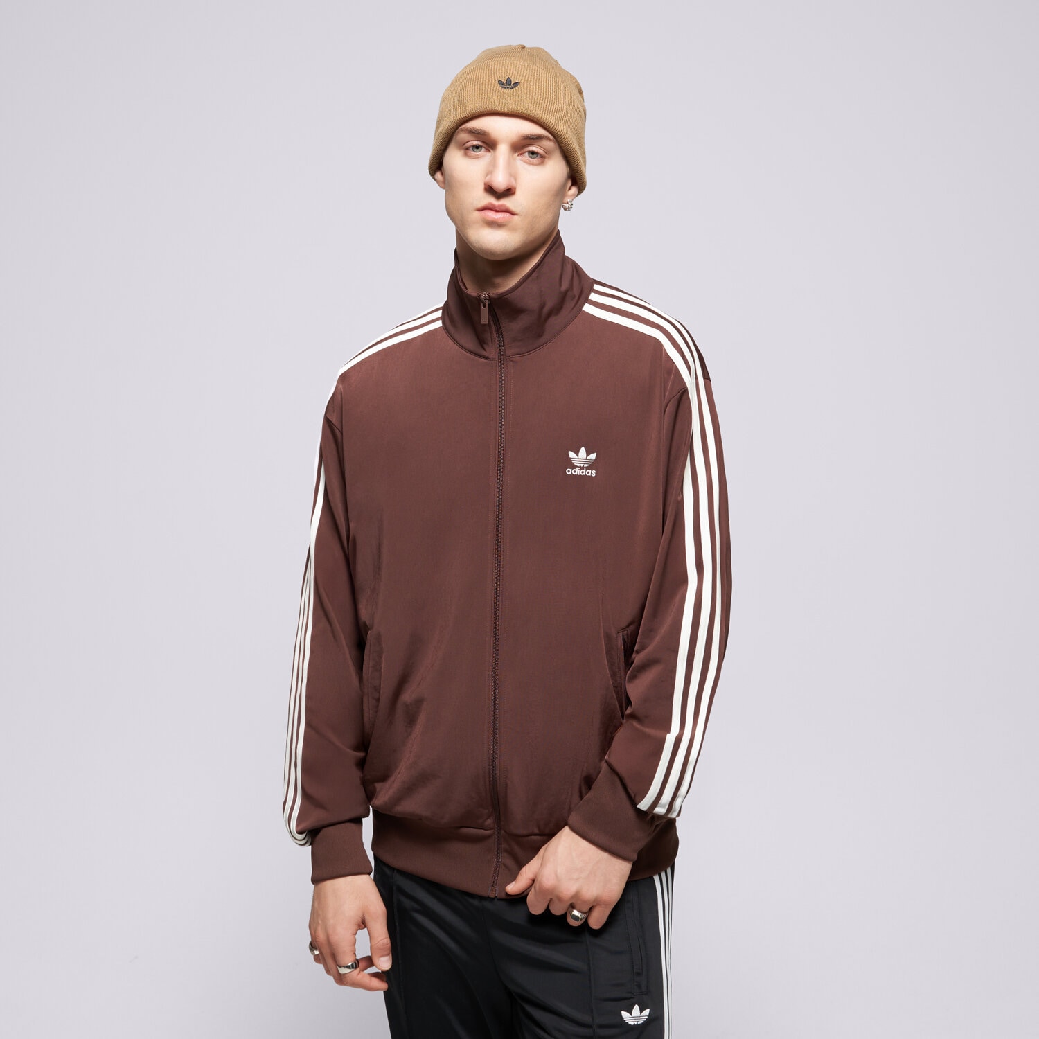 pánská mikina ADIDAS MIKINA ROZEPÍNACÍ FIREBIRD TT KA0459 HNĚDÁ