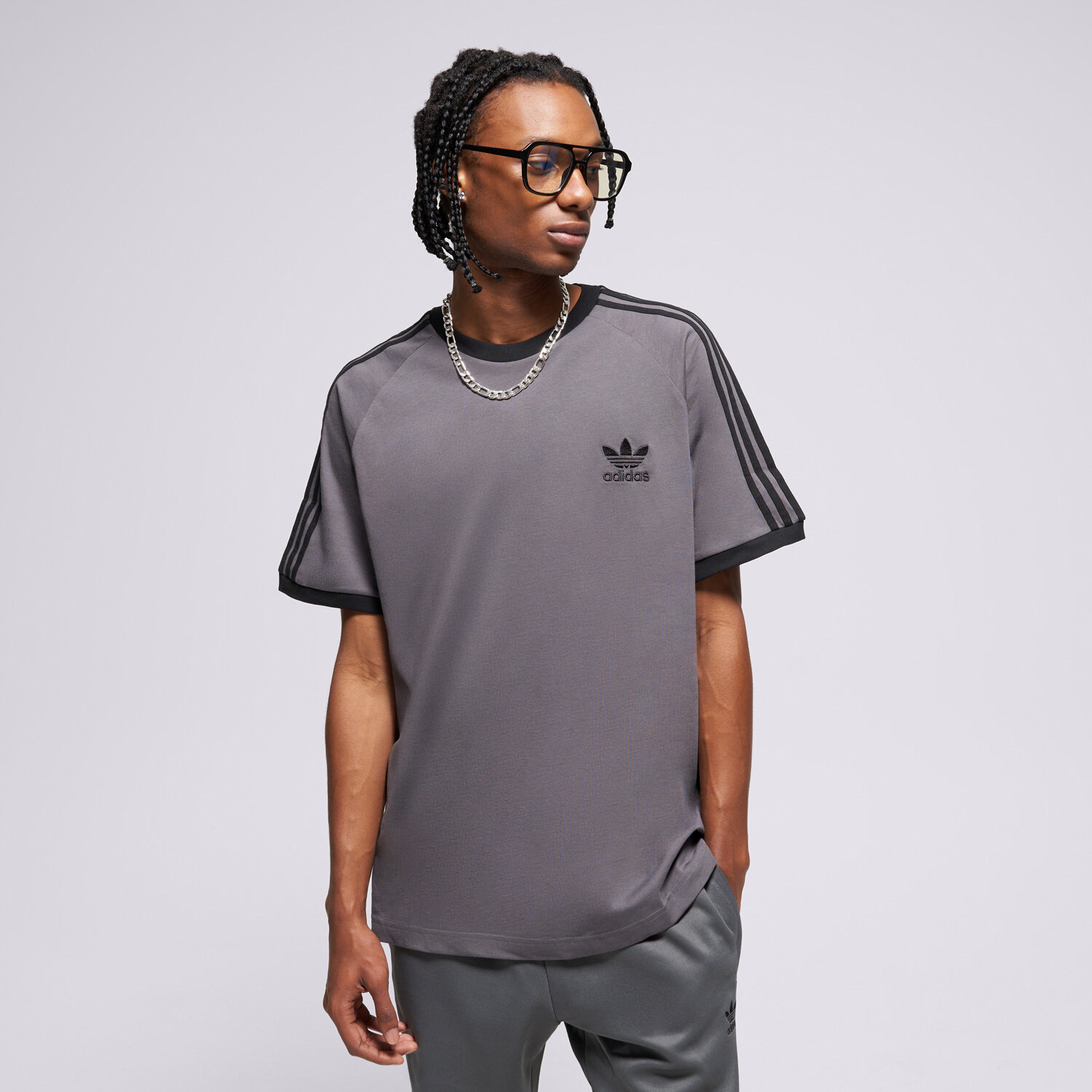 pánské tričko ADIDAS TRIČKO 3-STRIPES TEE JY1373 ŠEDÁ