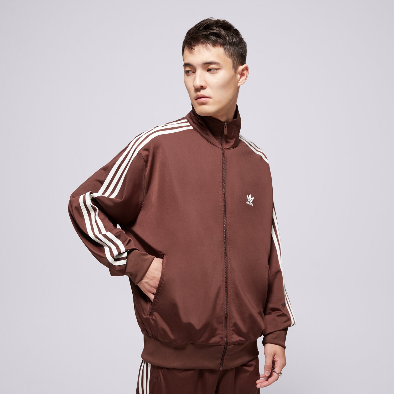 pánská mikina ADIDAS MIKINA ROZEPÍNACÍ FIREBIRD TT KA0459 HNĚDÁ