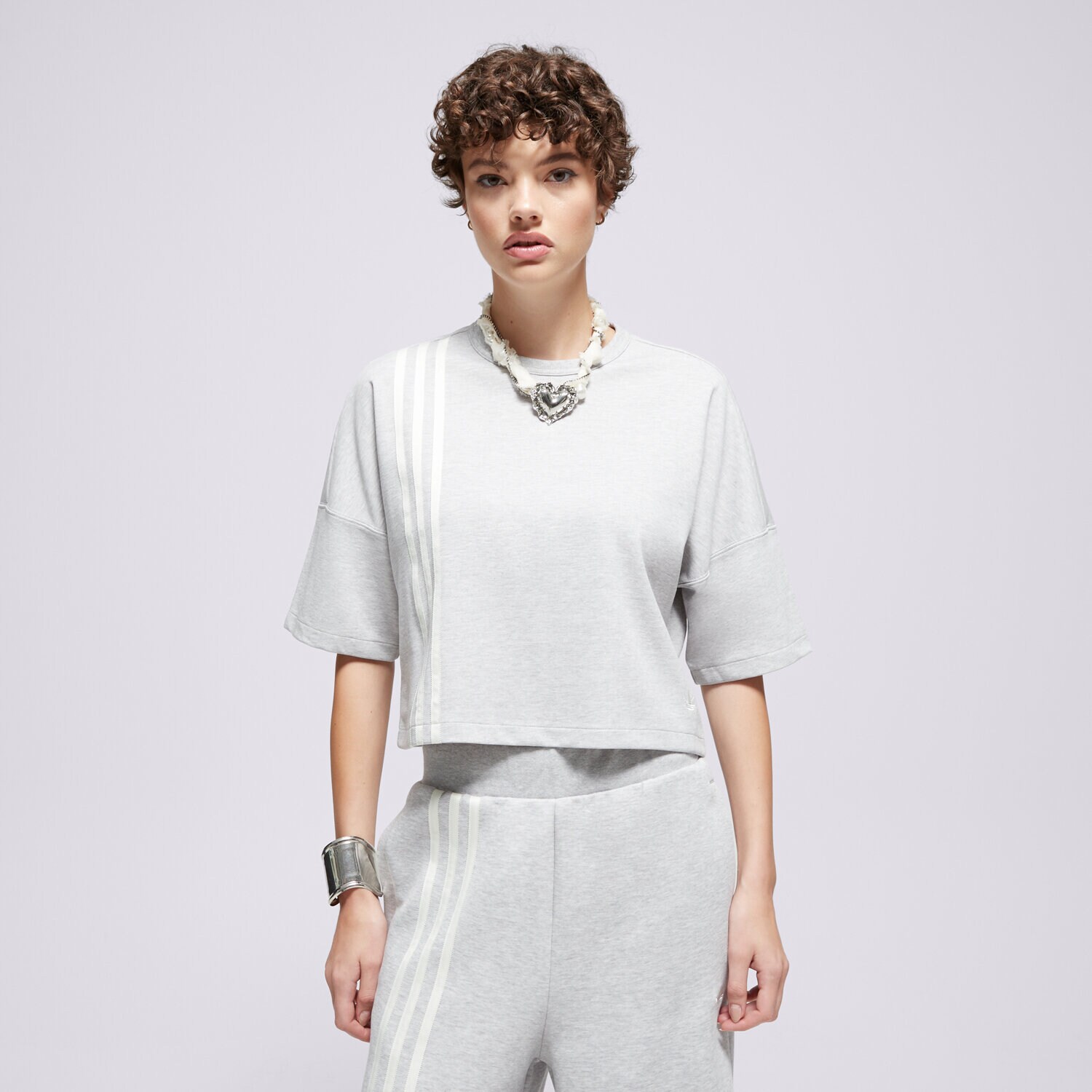 dámské tričko ADIDAS TRIČKO 3 STRIPES TEE JW3610 ŠEDÁ