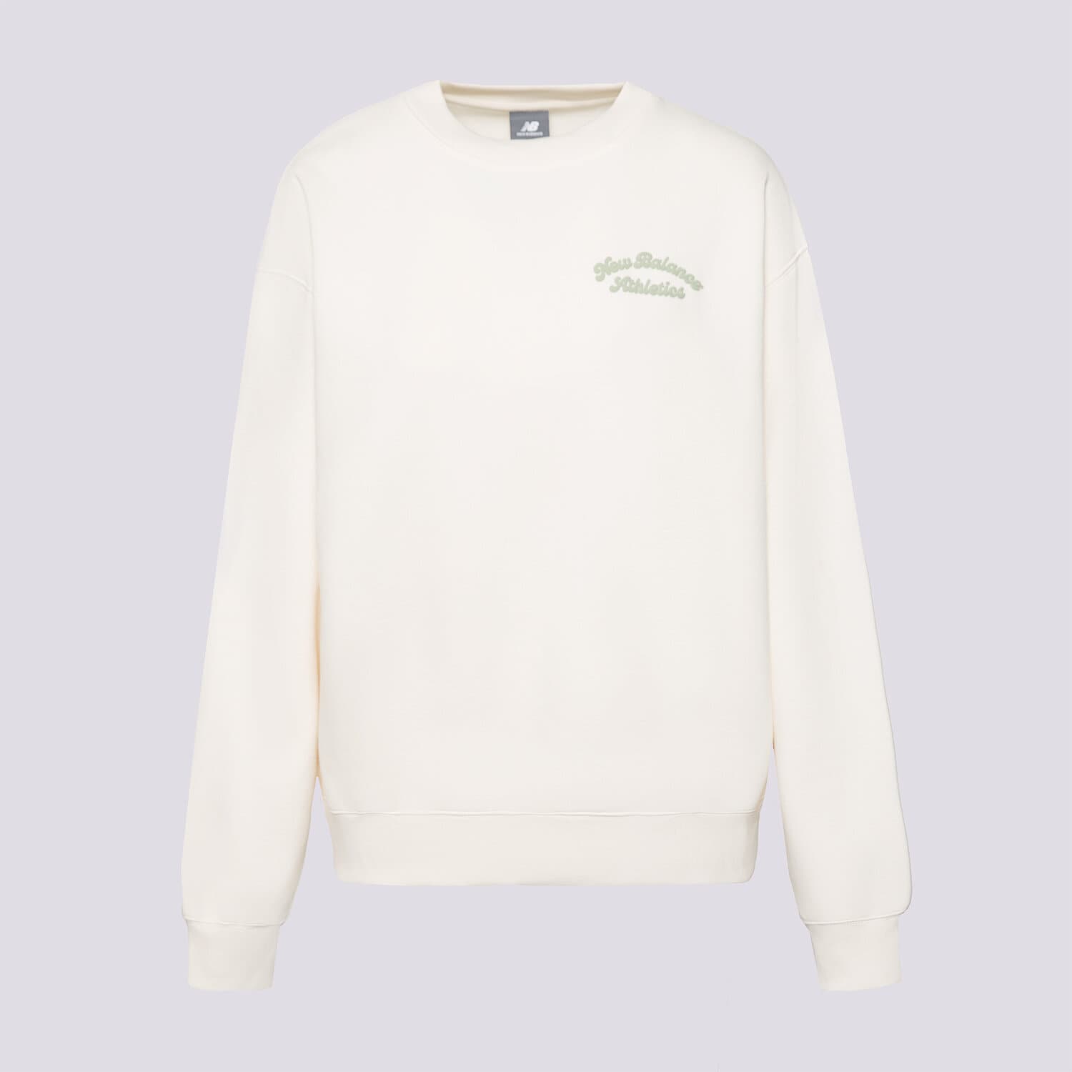 dámská mikina NEW BALANCE MIKINA LINEAR HERITAGE FLEECE CREW WT53516PEF BÉŽOVÁ
